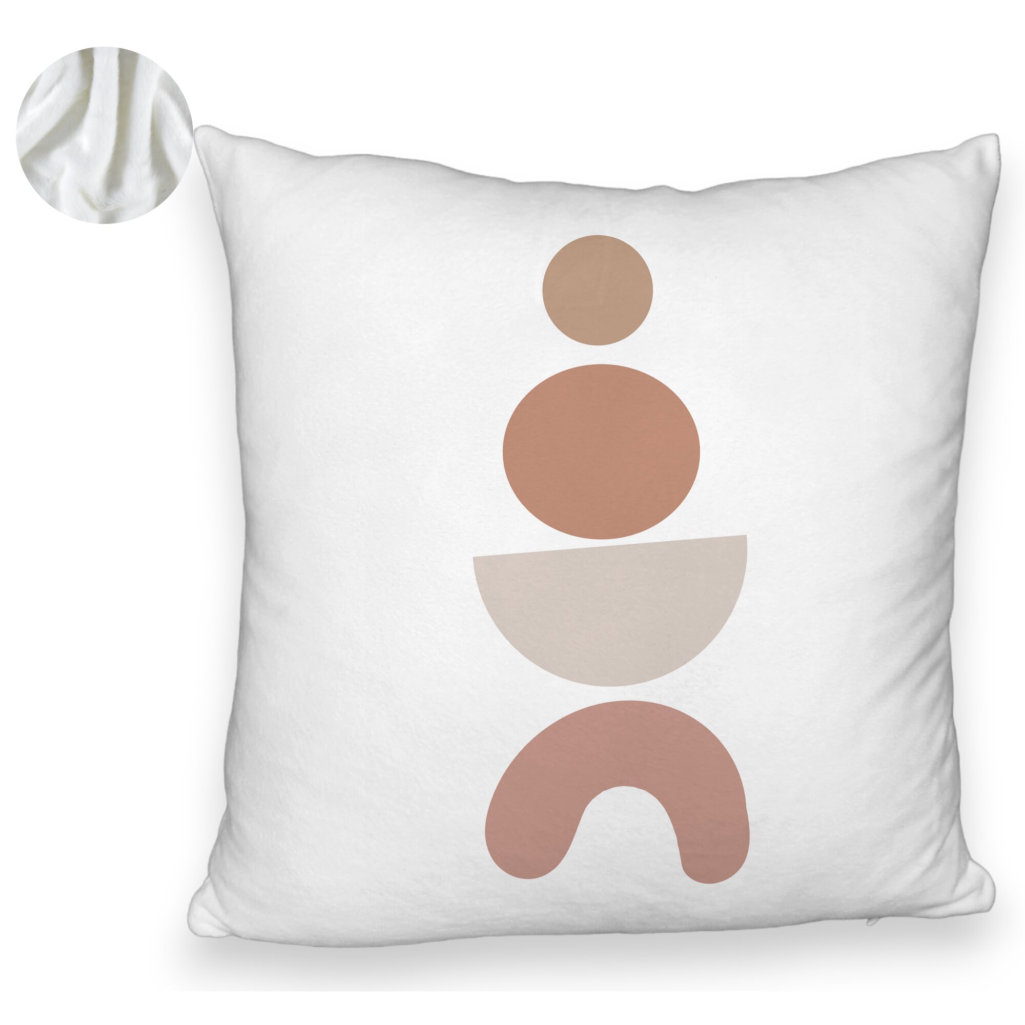 Perna Decorativa Fluffy, Model Abstract Creativ 6, 40x40 cm, Alba, Husa Detasabila, Burduf 6 Model Abstract Creativ 6