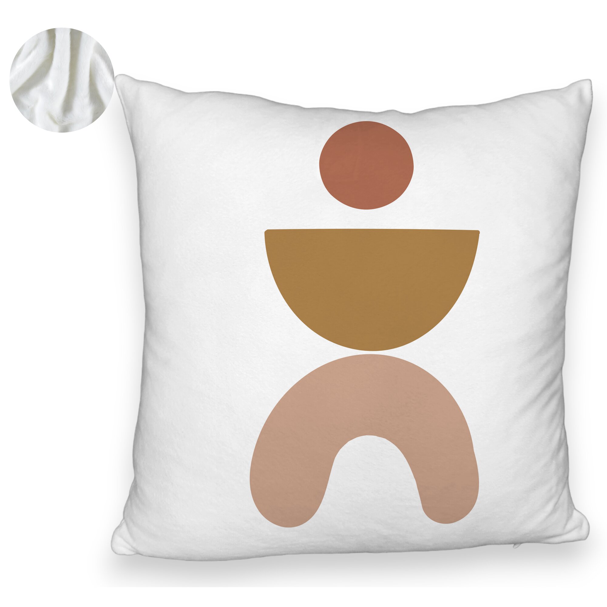 Perna Decorativa Fluffy, Model Abstract Creativ 7, 40x40 cm, Alba, Husa Detasabila, Burduf 6 Model Abstract Creativ 7