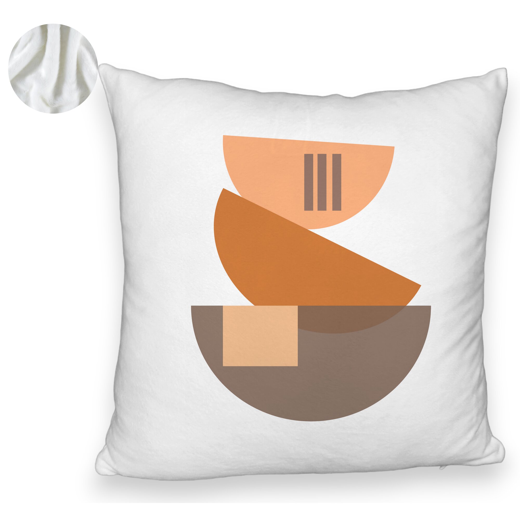 Perna Decorativa Fluffy, Model Abstract Creativ 8, 40x40 cm, Alba, Husa Detasabila, Burduf 6 Model Abstract Creativ 8