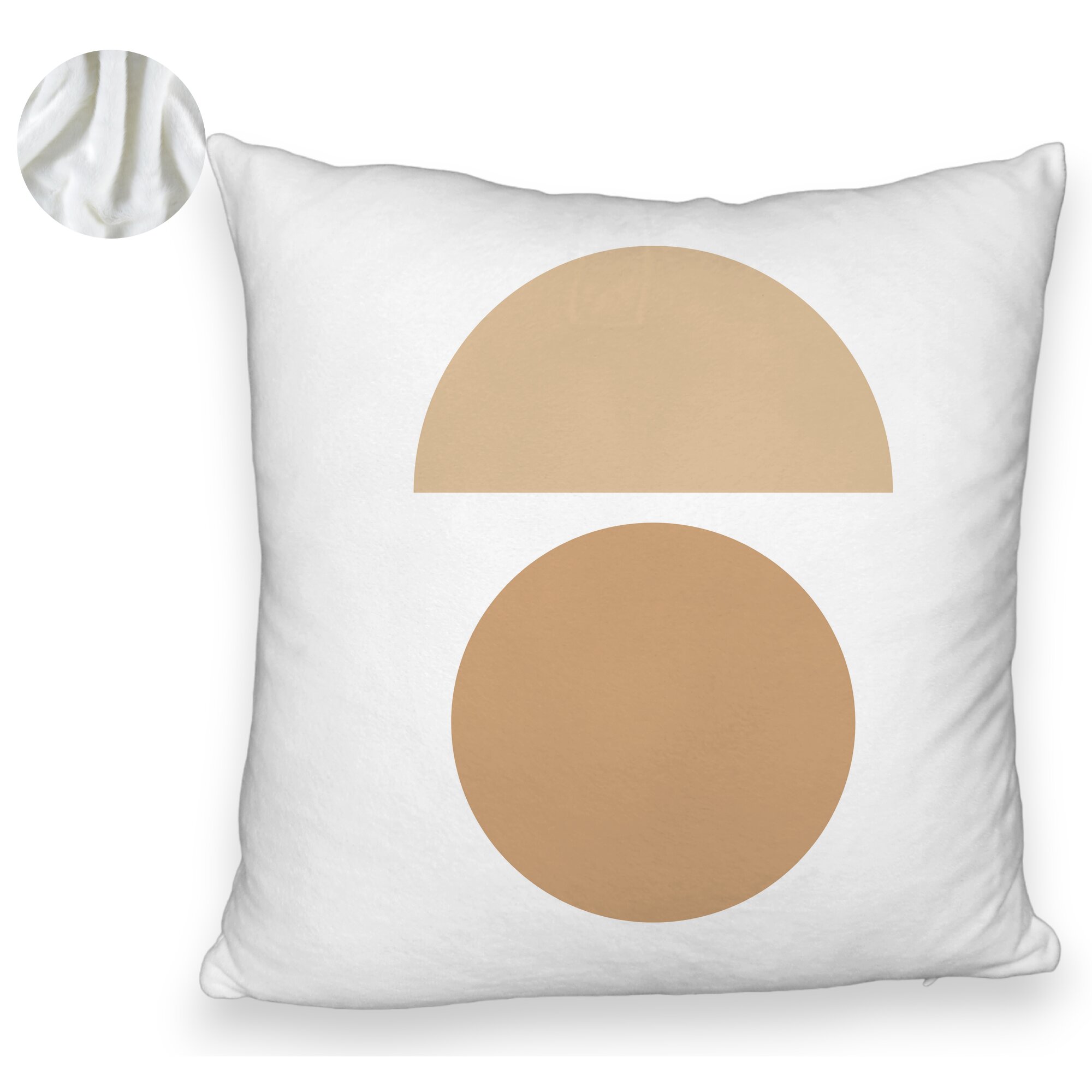 Perna Decorativa Fluffy, Model Abstract Creativ 9, 40x40 cm, Alba, Husa Detasabila, Burduf 6 Model Abstract Creativ 9