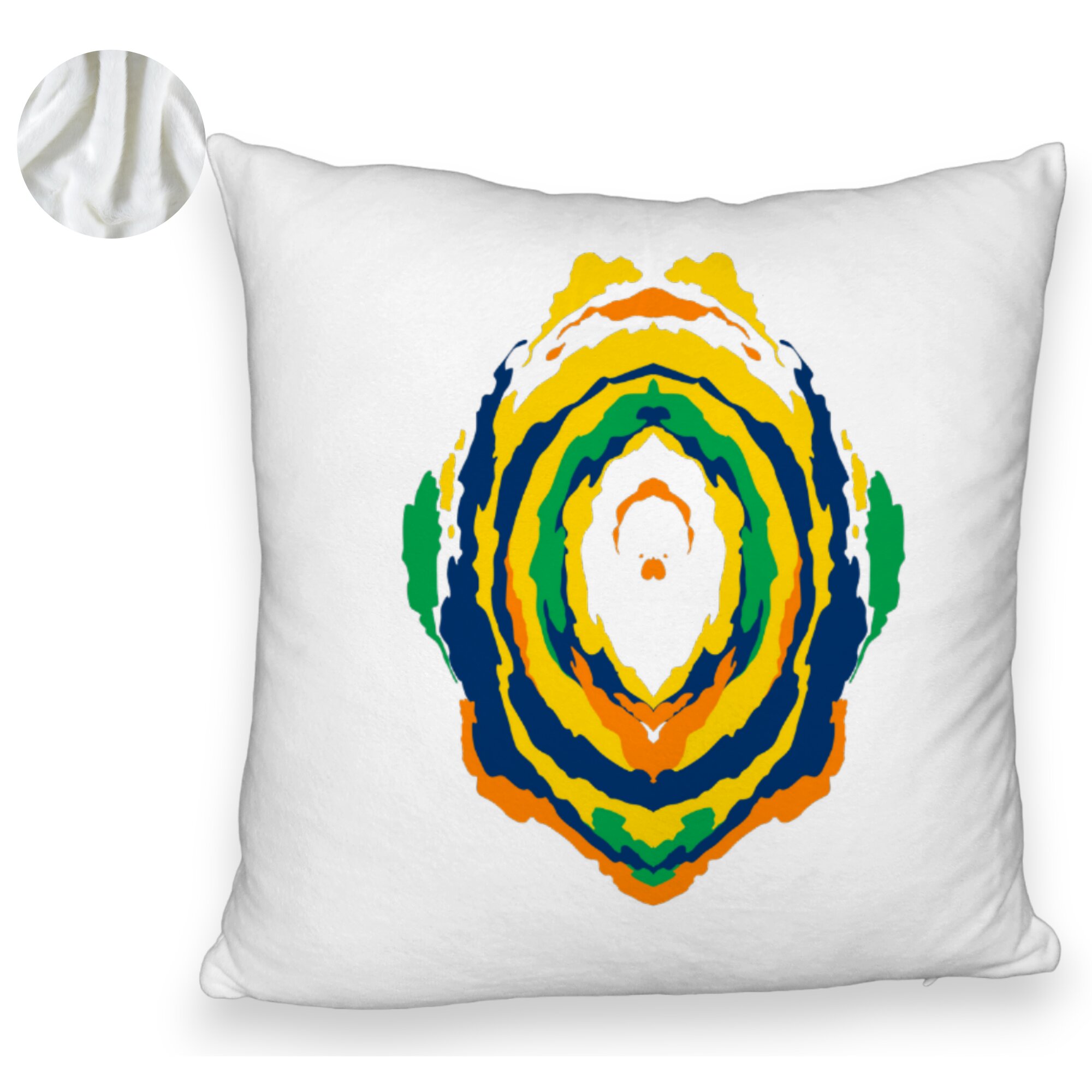 Perna Decorativa Fluffy, Model Abstract, Multicolor, 40x40 cm, Alba, Husa Detasabila, Burduf 6 Model Abstract