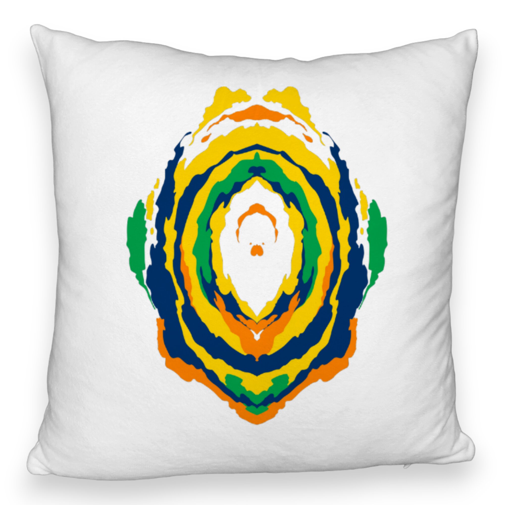 Perna Decorativa Fluffy, Model Abstract, Multicolor, 40x40 cm, Alba, Husa Detasabila, Burduf 5 Perna Decorativa Fluffy