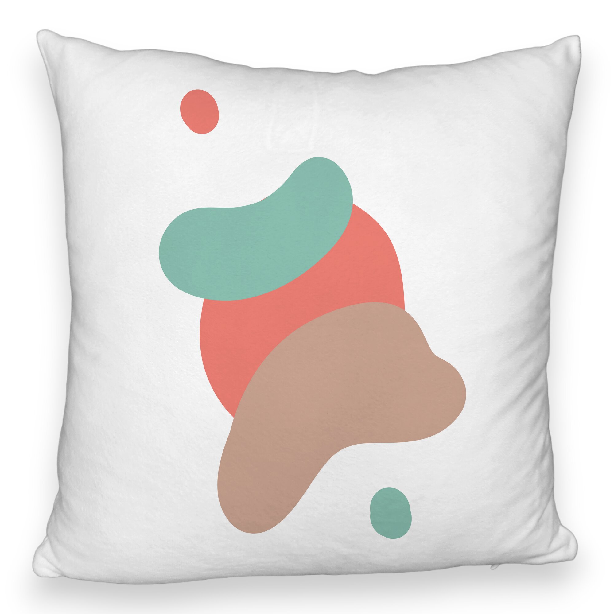 Perna Decorativa Fluffy, Model Abstracta 9, 40x40 cm, Alba, Husa Detasabila, Burduf 5 Perna Decorativa Fluffy