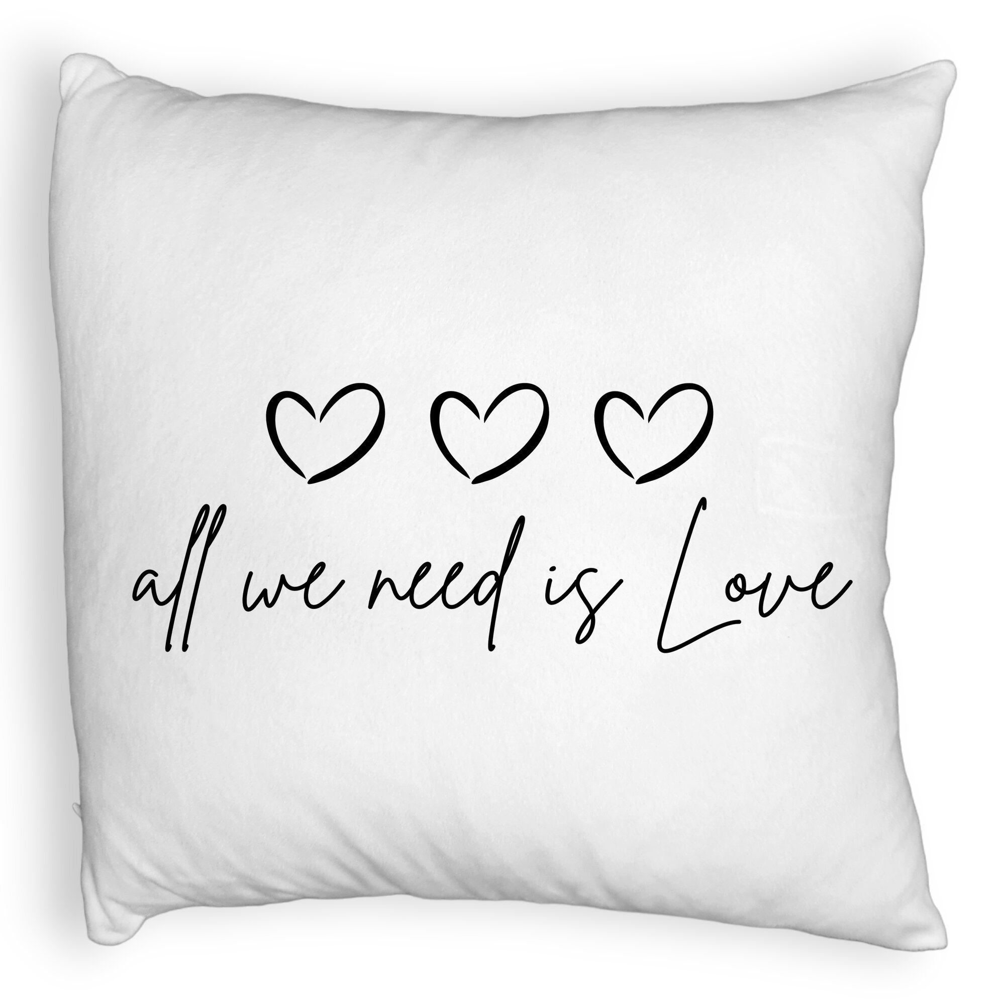Perna Decorativa Fluffy, Model All we need is Love, 40x40 cm, Alba, Husa Detasabila, Burduf 5 Perna Decorativa Fluffy