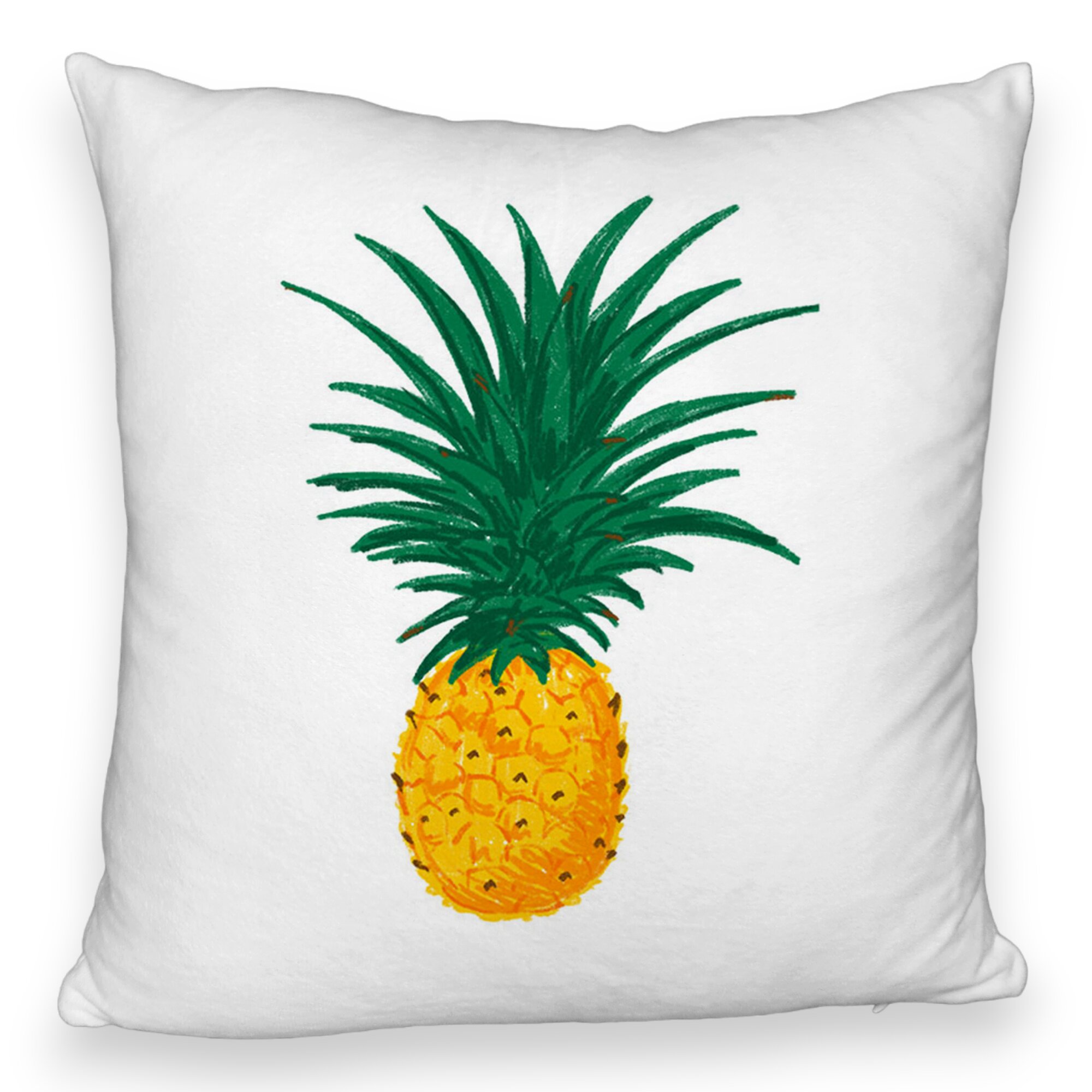 Perna Decorativa Fluffy, Model Ananas, 40x40 cm, Alba, Husa Detasabila, Burduf 6 Model Ananas