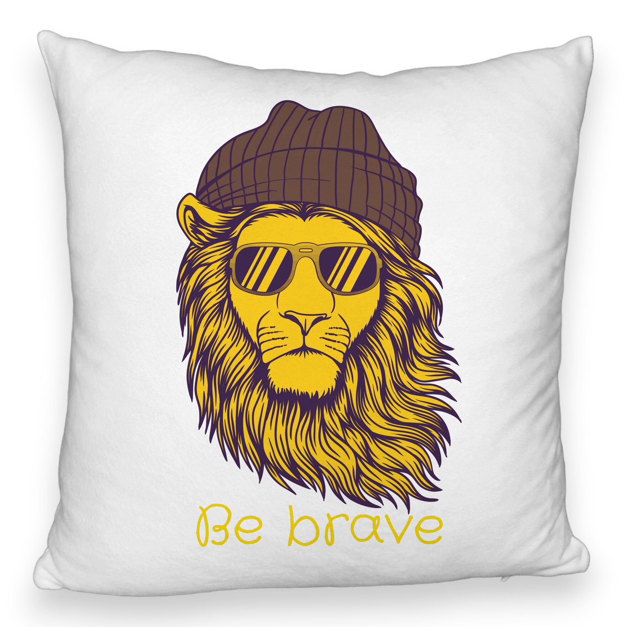 Perna Decorativa Fluffy, Model Be Brave, 40x40 cm, Alba, Husa Detasabila, Burduf 6 Model Be Brave