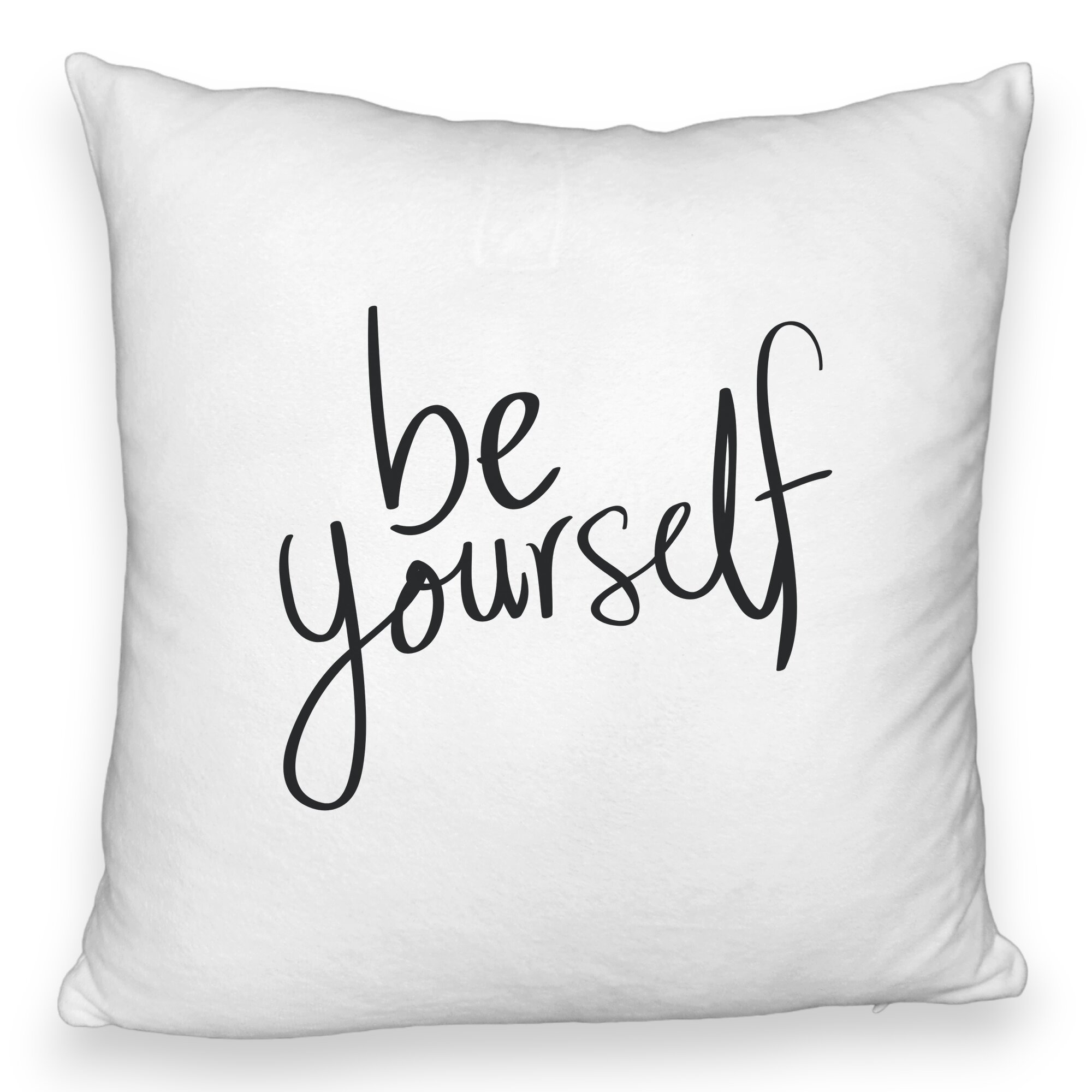 Perna Decorativa Fluffy, Model Be Yourself, 40x40 cm, Alba, Husa Detasabila, Burduf 6 Model Be Yourself