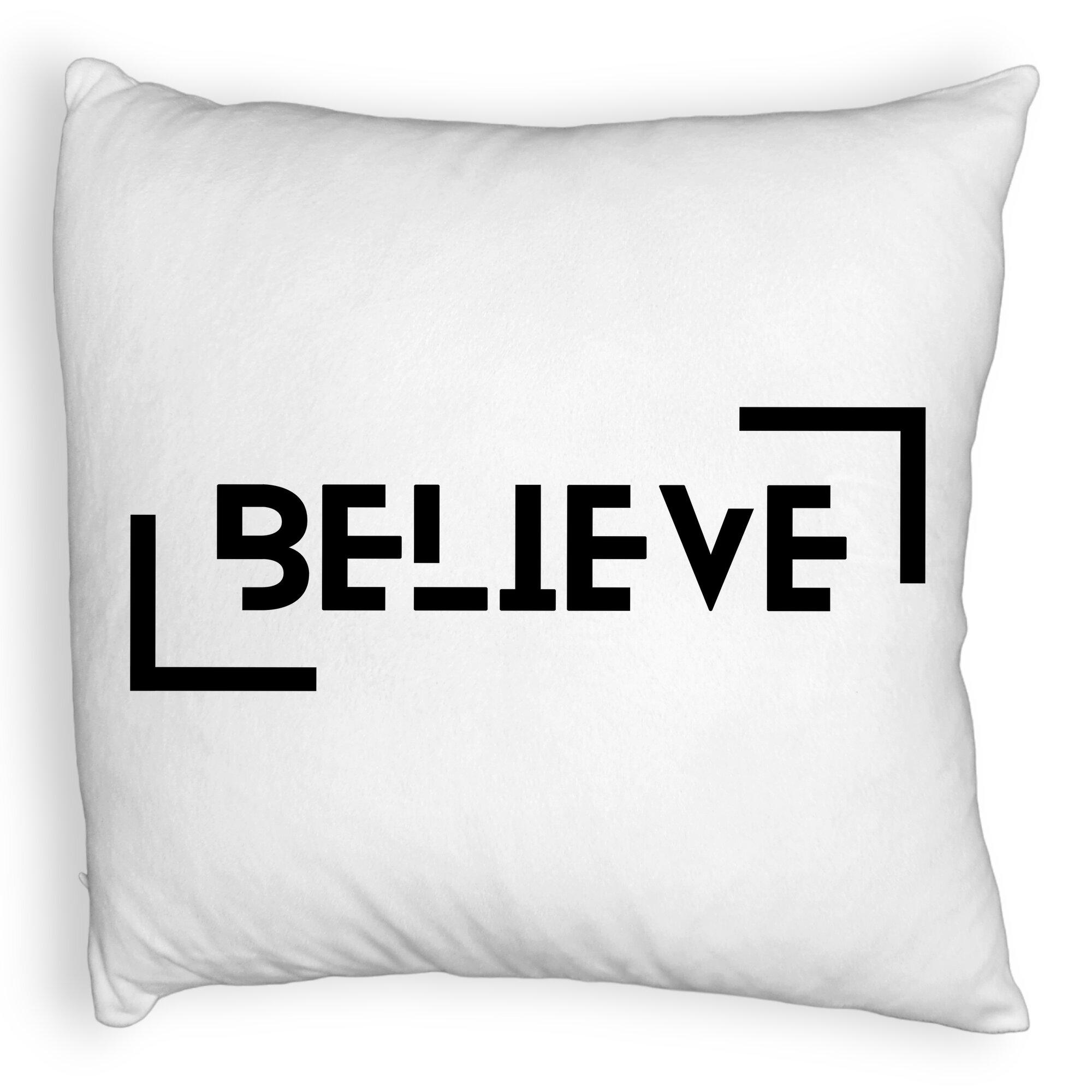 Perna Decorativa Fluffy, Model Believe, 40x40 cm, Alba, Husa Detasabila, Burduf 5 Perna Decorativa Fluffy
