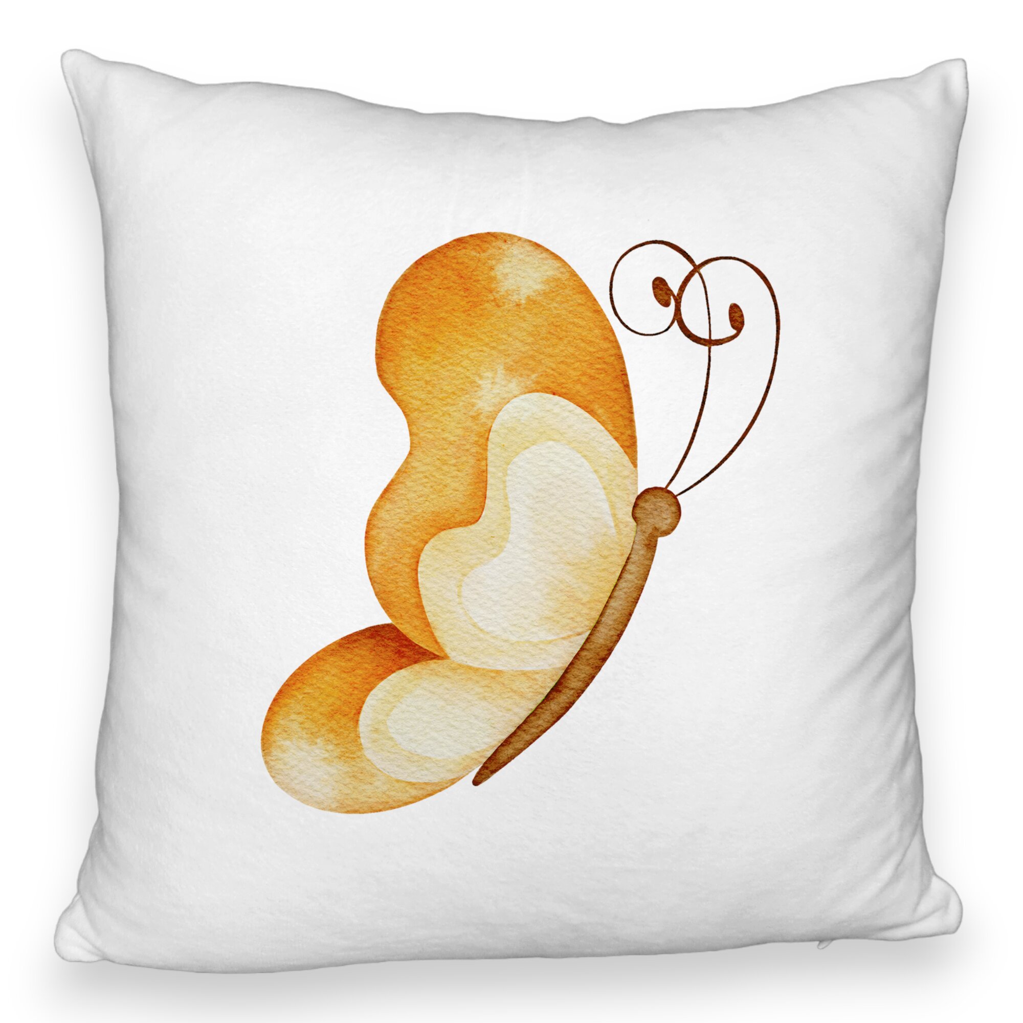Perna Decorativa Fluffy, Model Brown Butterfly, 40x40 cm, Alba, Husa Detasabila, Burduf 5 Perna Decorativa Fluffy