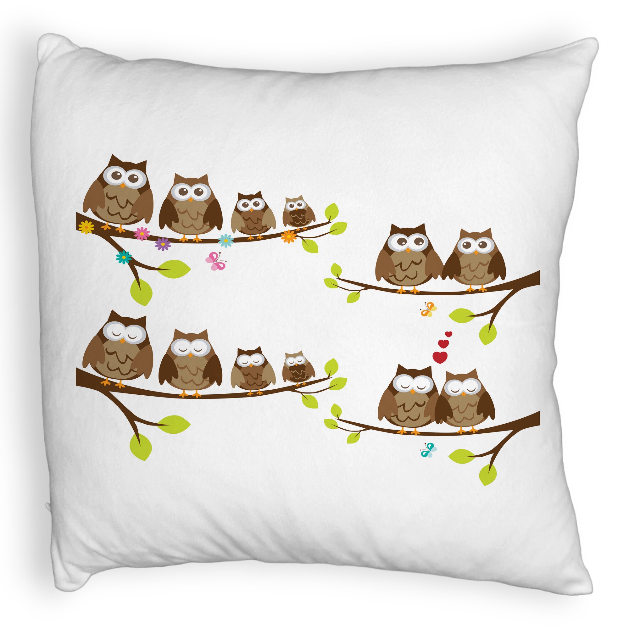 Perna Decorativa Fluffy, Model Bufnite, 40x40 cm, Alba, Husa Detasabila, Burduf 5 Perna Decorativa Fluffy