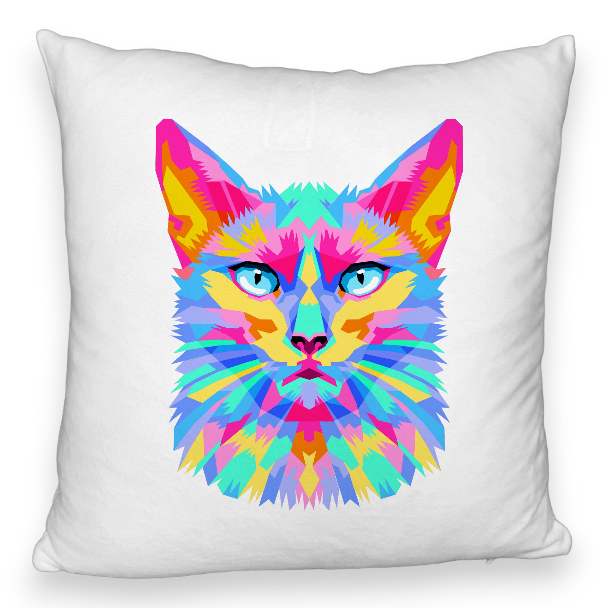 Perna Decorativa Fluffy, Model Contrast Cat, 40x40 cm, Alba, Husa Detasabila, Burduf 6 Model Contrast Cat