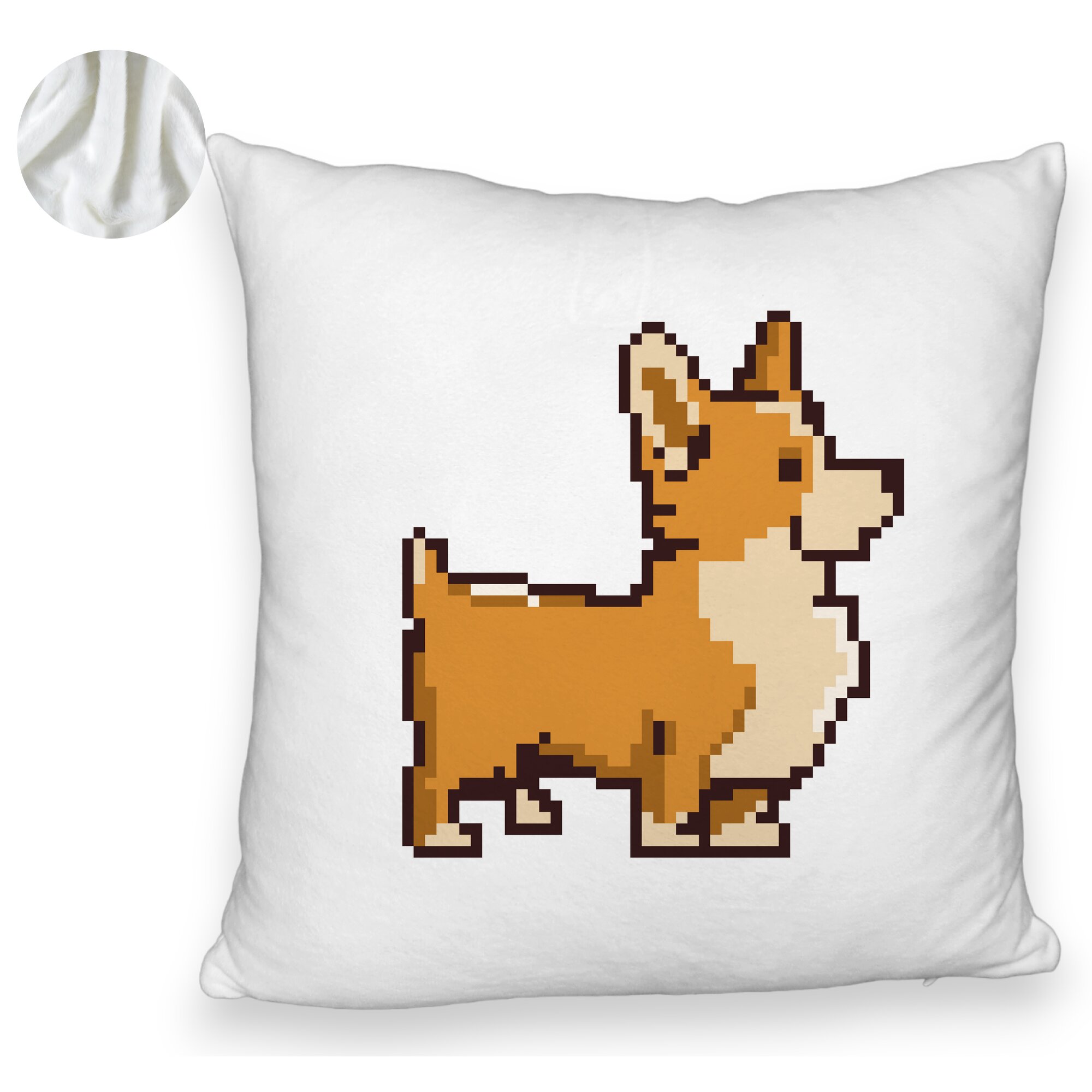 Perna Decorativa Fluffy, Model Doggie, 40x40 cm, Alba, Husa Detasabila, Burduf 6 Model Doggie