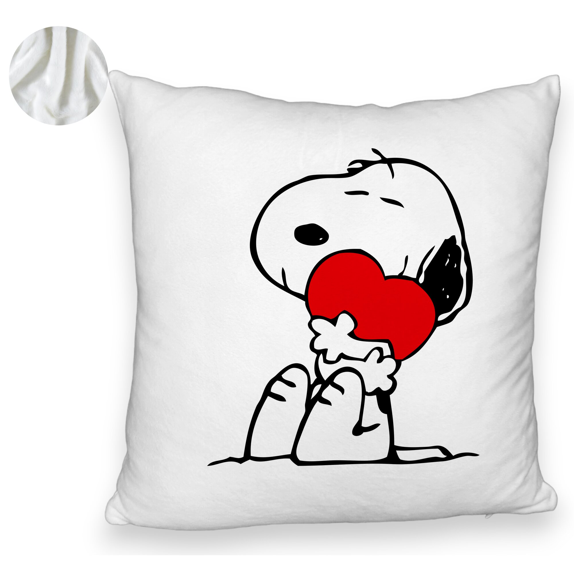Perna Decorativa Fluffy, Model Doggo Love, 40x40 cm, Alba, Husa Detasabila, Burduf 6 Model Doggo Love