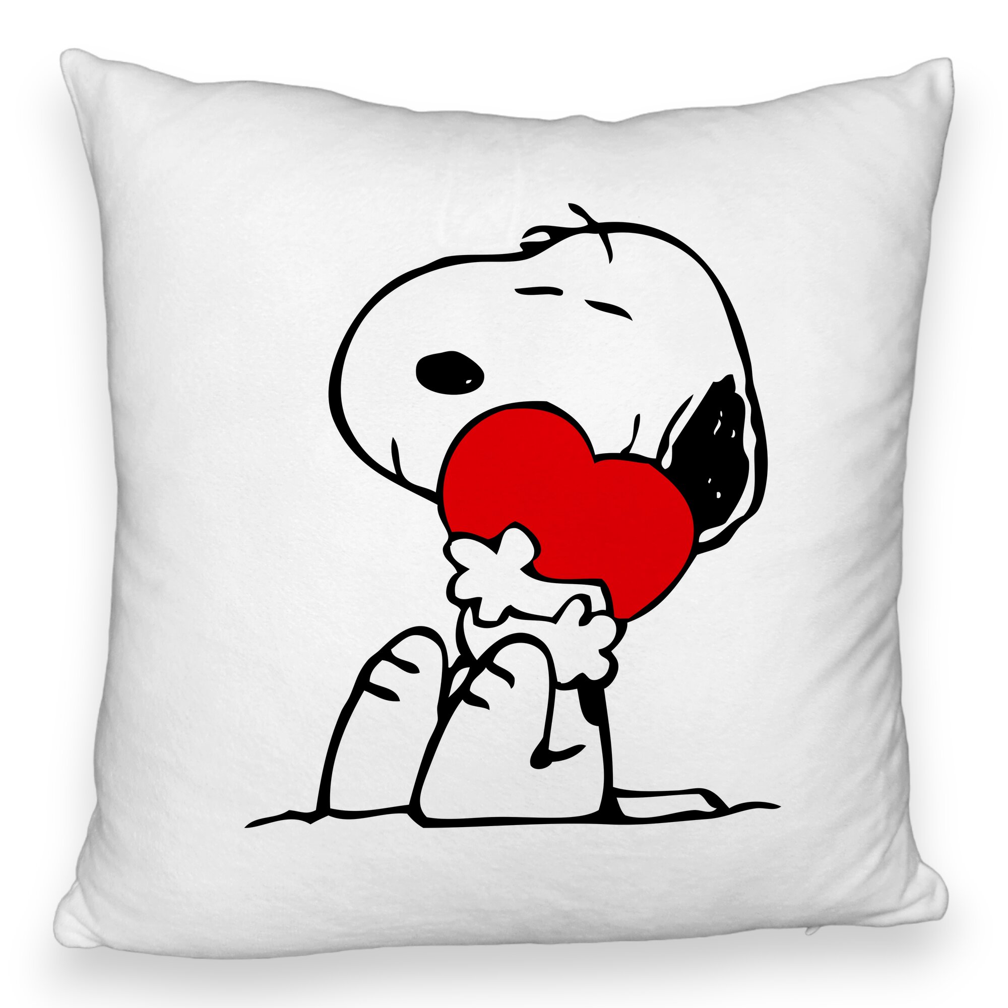Perna Decorativa Fluffy, Model Doggo Love, 40x40 cm, Alba, Husa Detasabila, Burduf 5 Perna Decorativa Fluffy