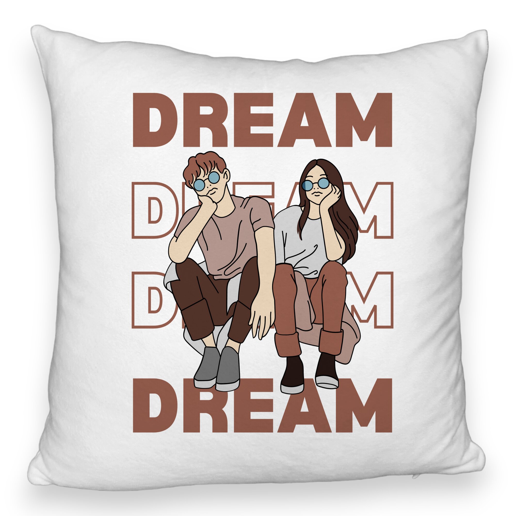 Perna Decorativa Fluffy, Model Dream Friends, 40x40 cm, Alba, Husa Detasabila, Burduf 5 Perna Decorativa Fluffy