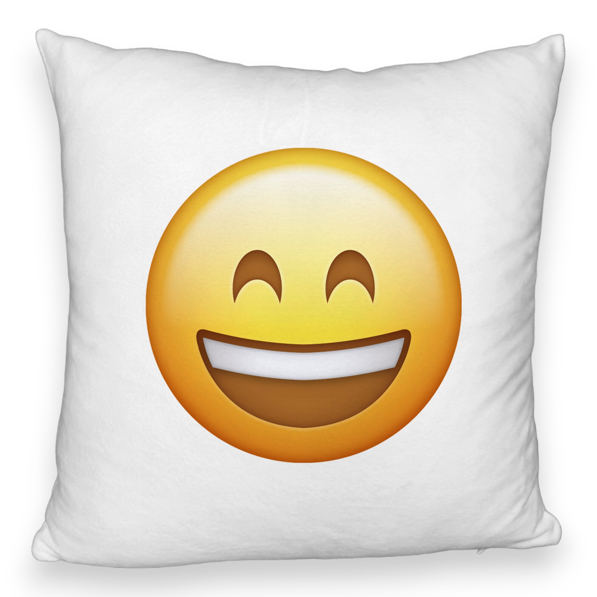 Perna Decorativa Fluffy, Model Emoji Fericit, 40x40 cm, Alba, Husa Detasabila, Burduf 5 Perna Decorativa Fluffy