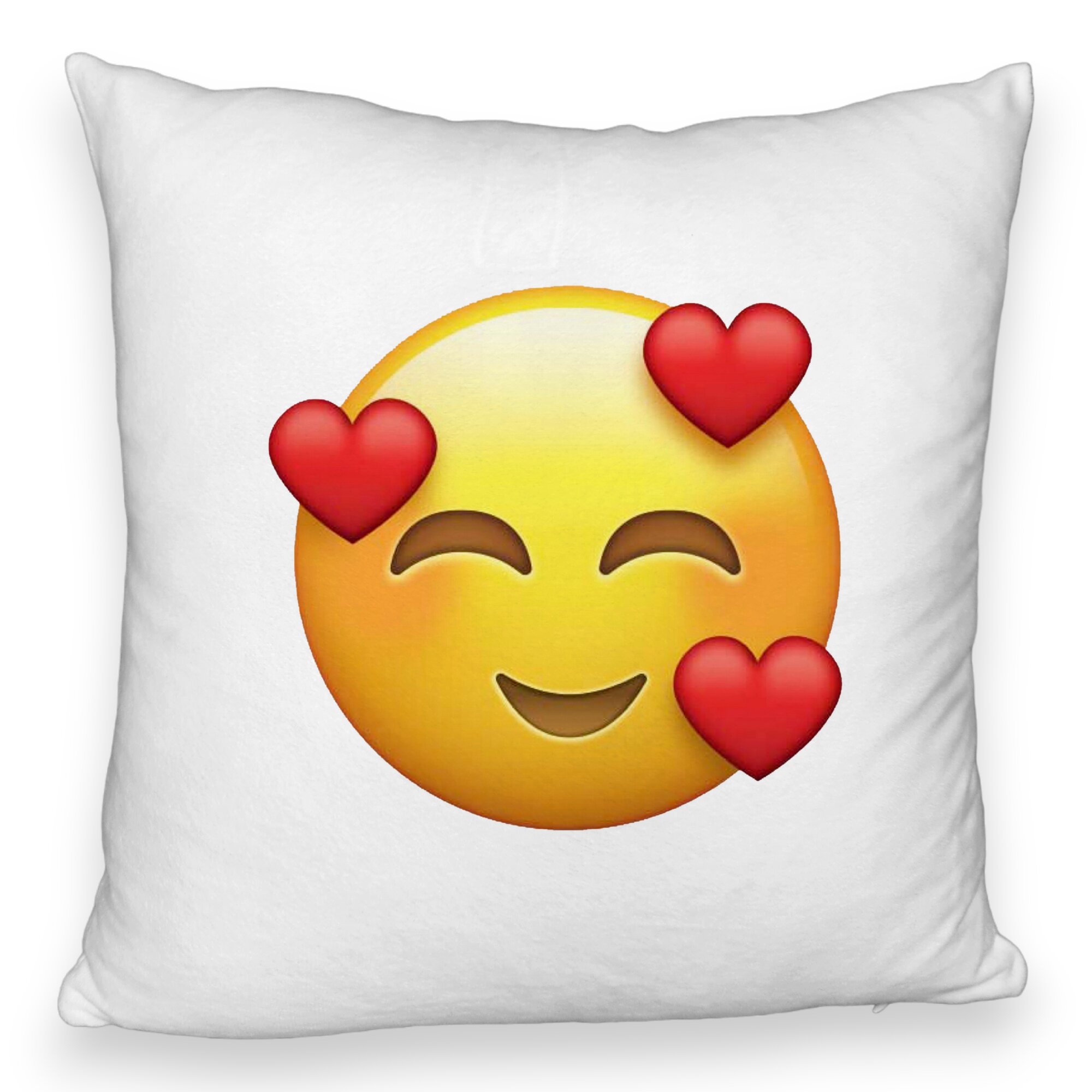 Perna Decorativa Fluffy, Model Emoji In Love, 40x40 cm, Alba, Husa Detasabila, Burduf 5 Perna Decorativa Fluffy