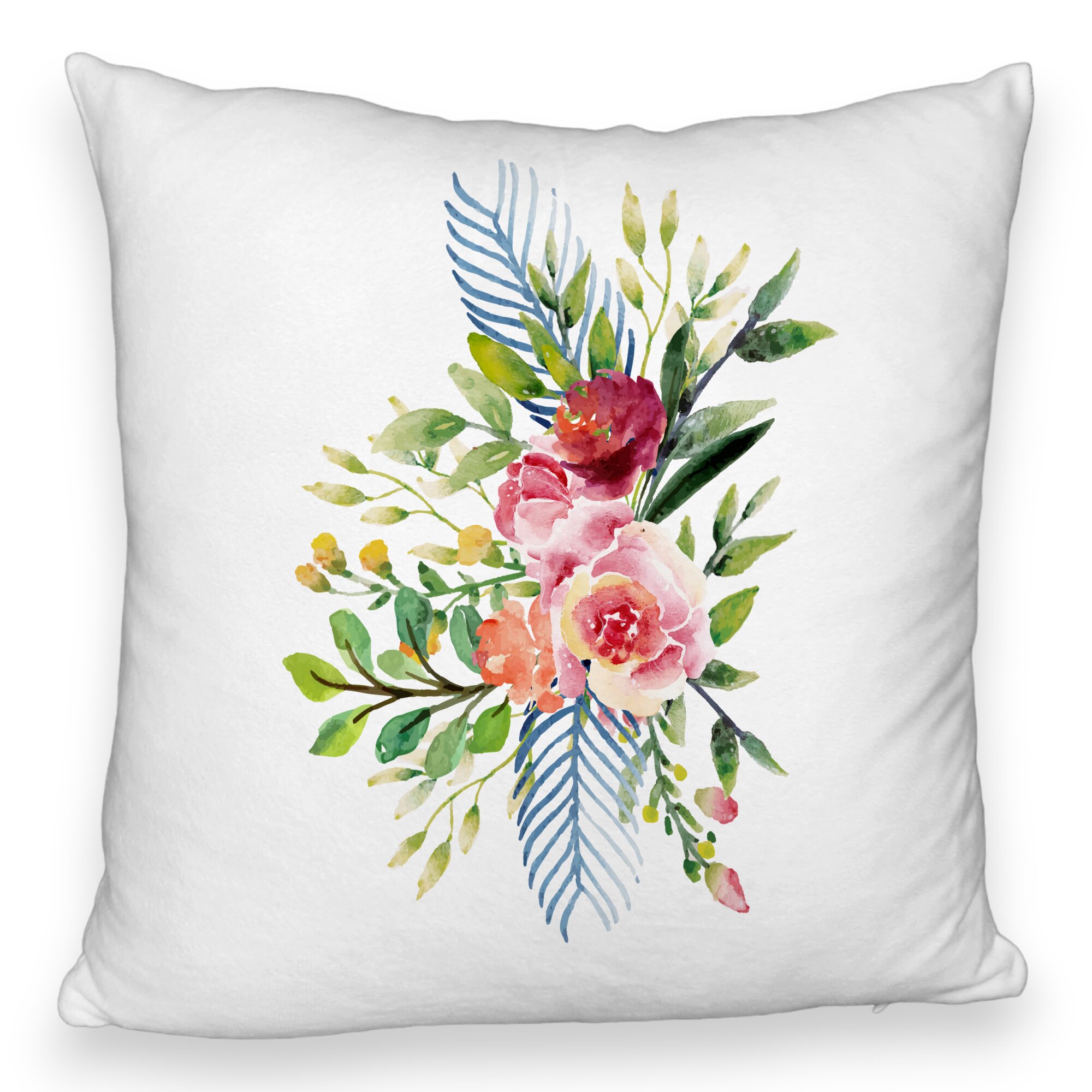 Perna Decorativa Fluffy, Model Florale de vara, 40x40 cm, Alba, Husa Detasabila, Burduf 5 Perna Decorativa Fluffy