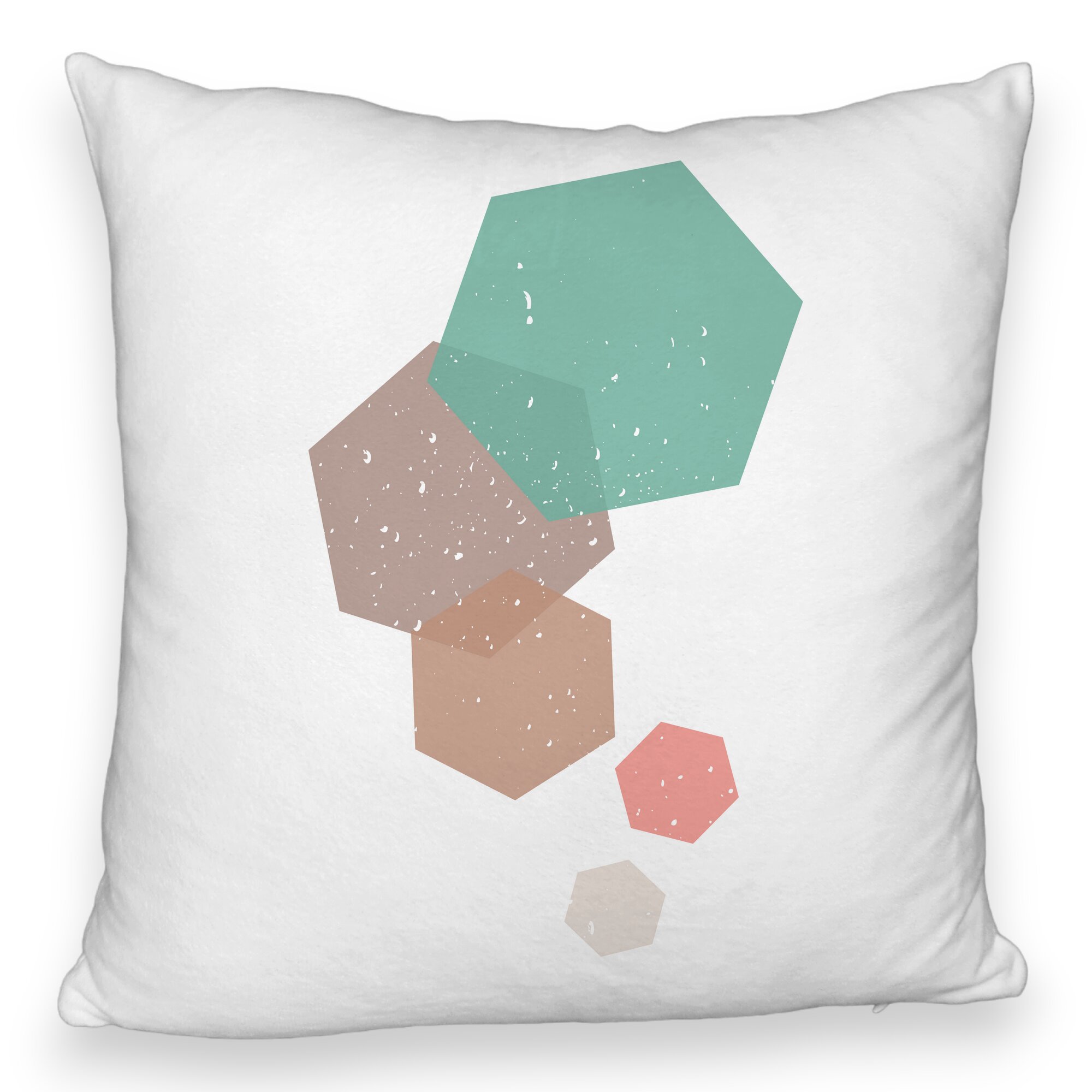 Perna Decorativa Fluffy, Model Forme Geometrice 2, Multicolor, 40x40 cm, Alba, Husa Detasabila, Burduf 5 Perna Decorativa Fluffy