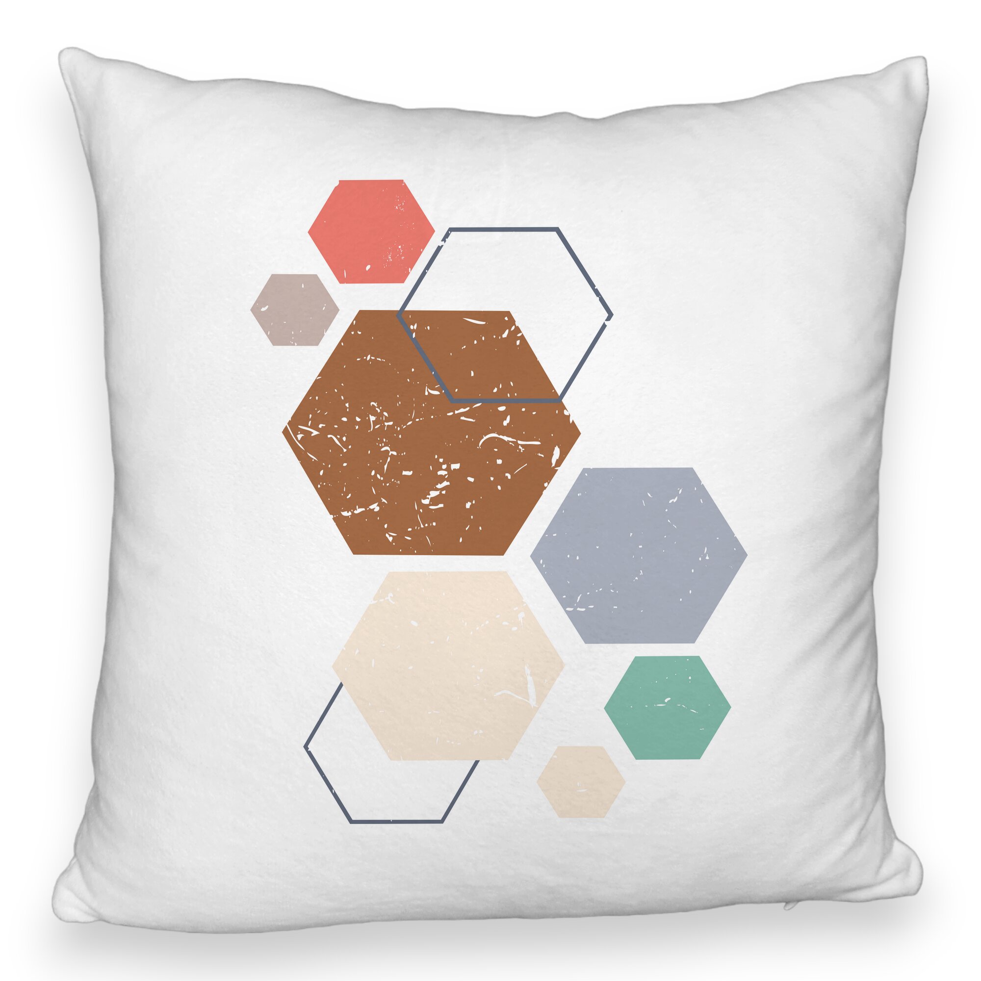 Perna Decorativa Fluffy, Model Forme Geometrice 3, Multicolor 40x40 cm, Alba, Husa Detasabila, Burduf 5 Perna Decorativa Fluffy