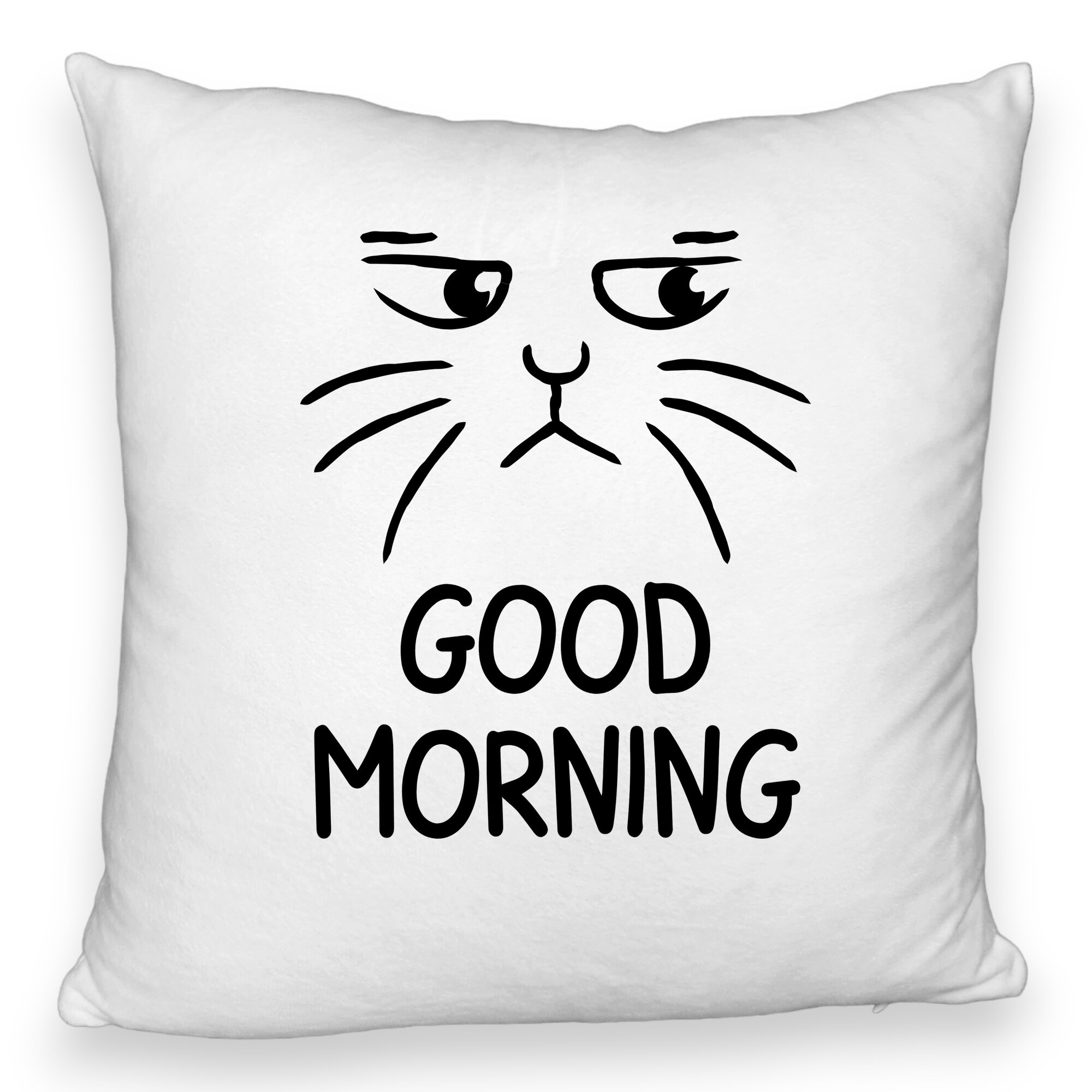 Perna Decorativa Fluffy, Model Good Morning, 40x40 cm, Alba, Husa Detasabila, Burduf 5 Perna Decorativa Fluffy