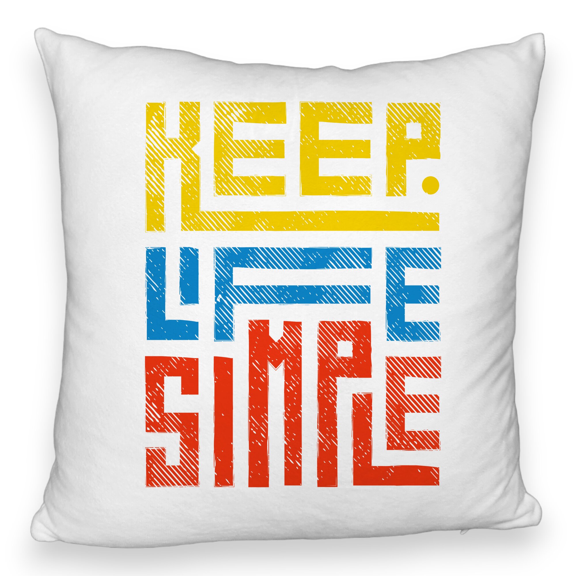 Perna Decorativa Fluffy, Model Keep Life Simple, 40x40 cm, Alba, Husa Detasabila, Burduf 5 Perna Decorativa Fluffy