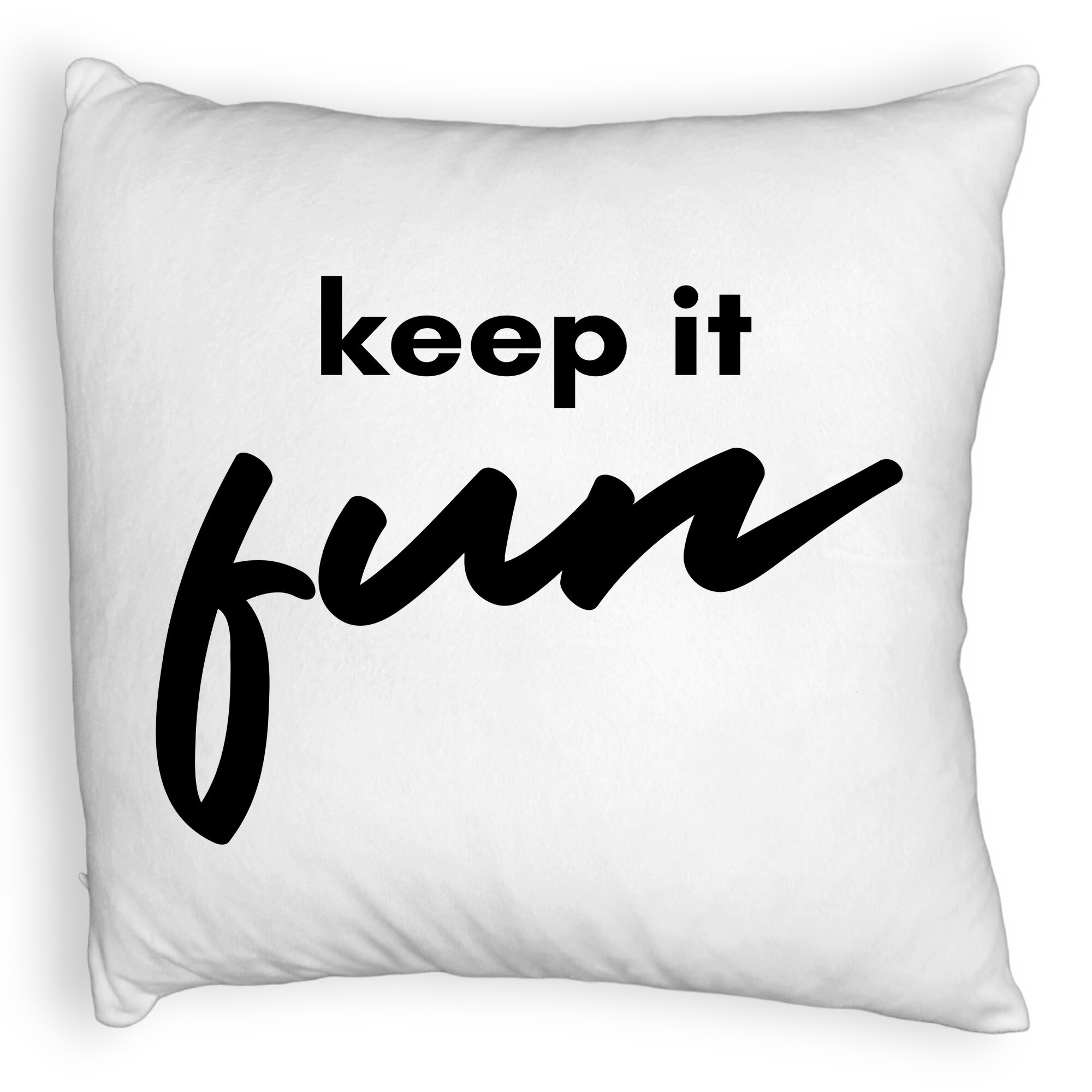 Perna Decorativa Fluffy, Model Keep it Fun, 40x40 cm, Alba, Husa Detasabila, Burduf 5 Perna Decorativa Fluffy