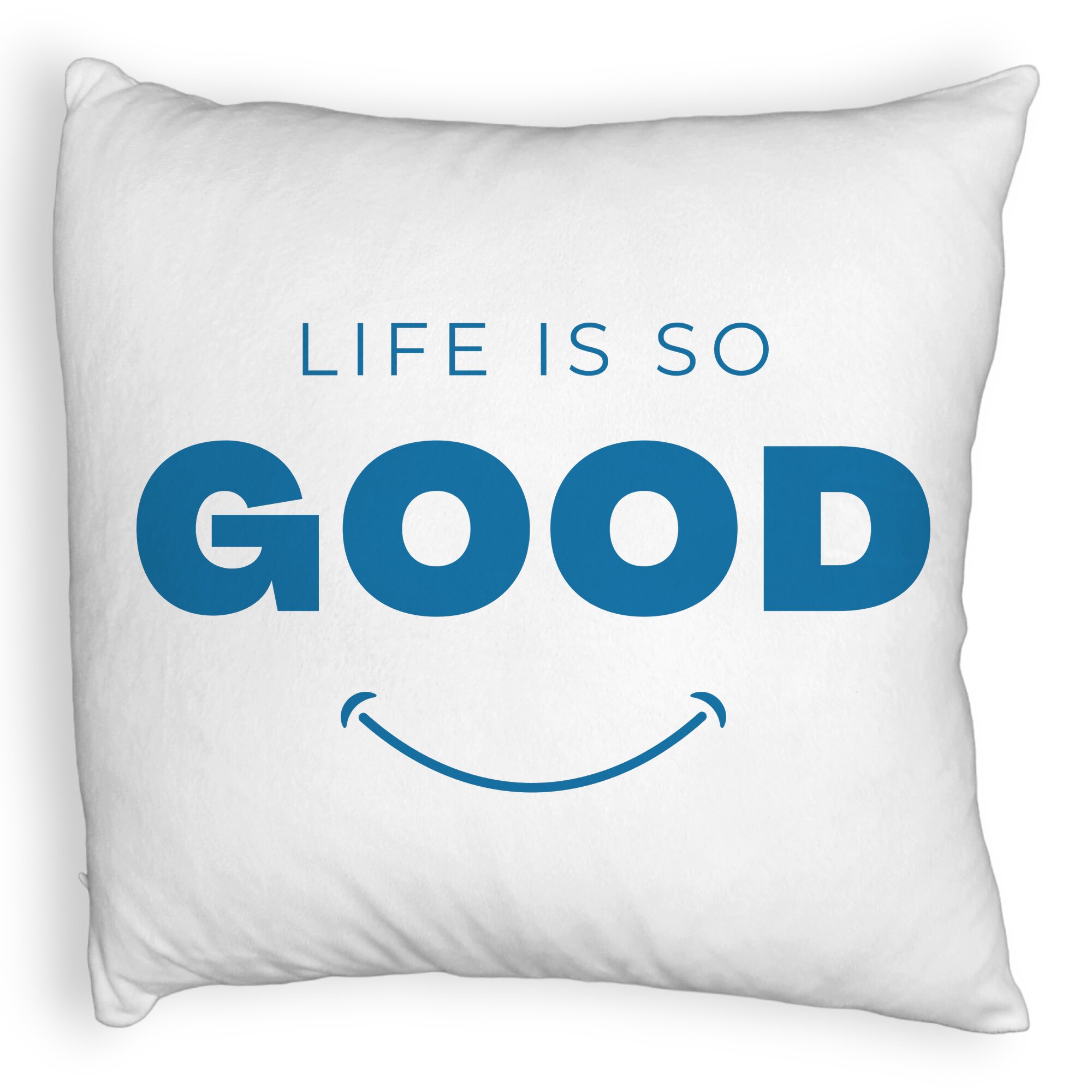 Perna Decorativa Fluffy, Model Life is So Good, 40x40 cm, Alba, Husa Detasabila, Burduf 6 Model Life is So Good