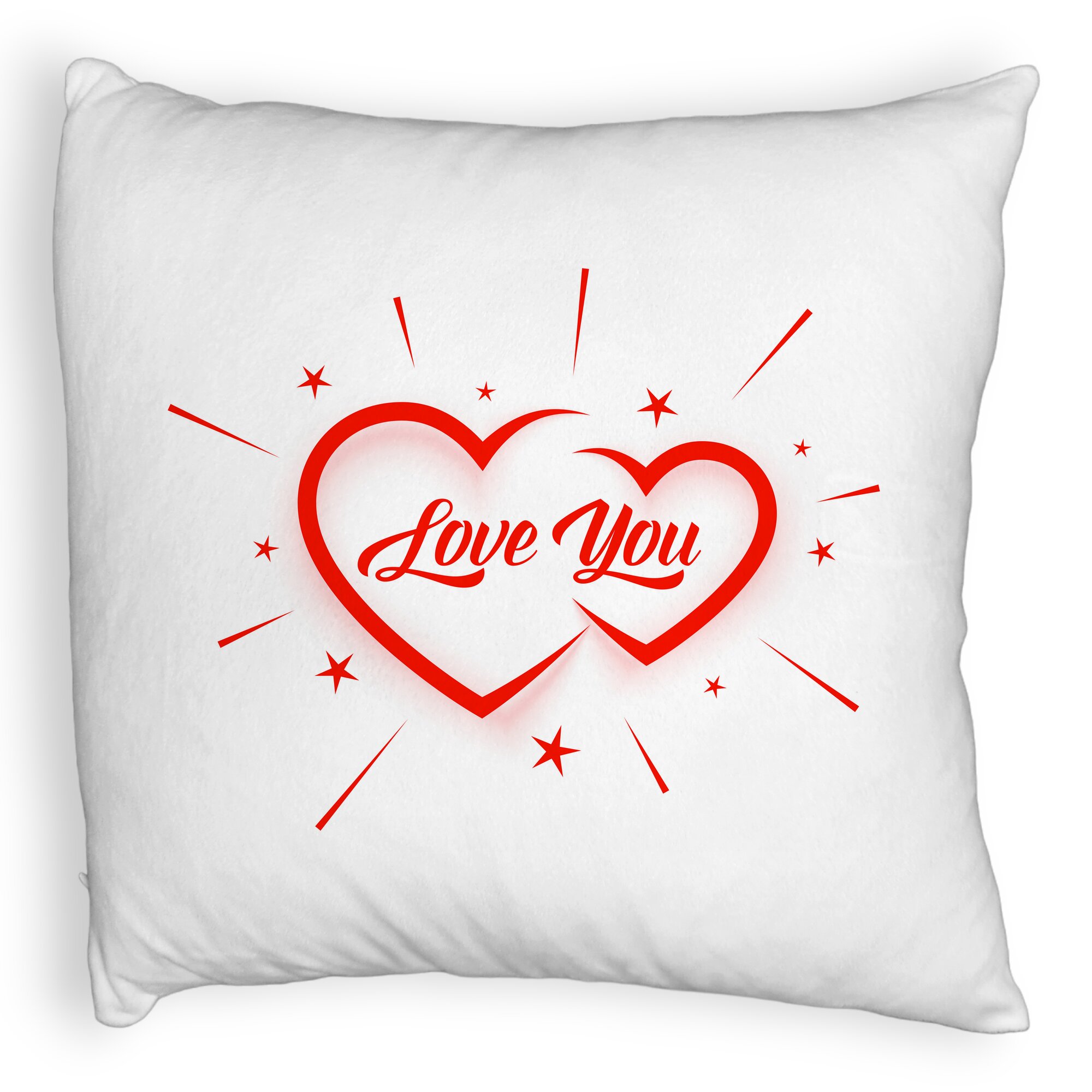 Perna Decorativa Fluffy, Model Love You, 40x40 cm, Alba, Husa Detasabila, Burduf 5 Perna Decorativa Fluffy