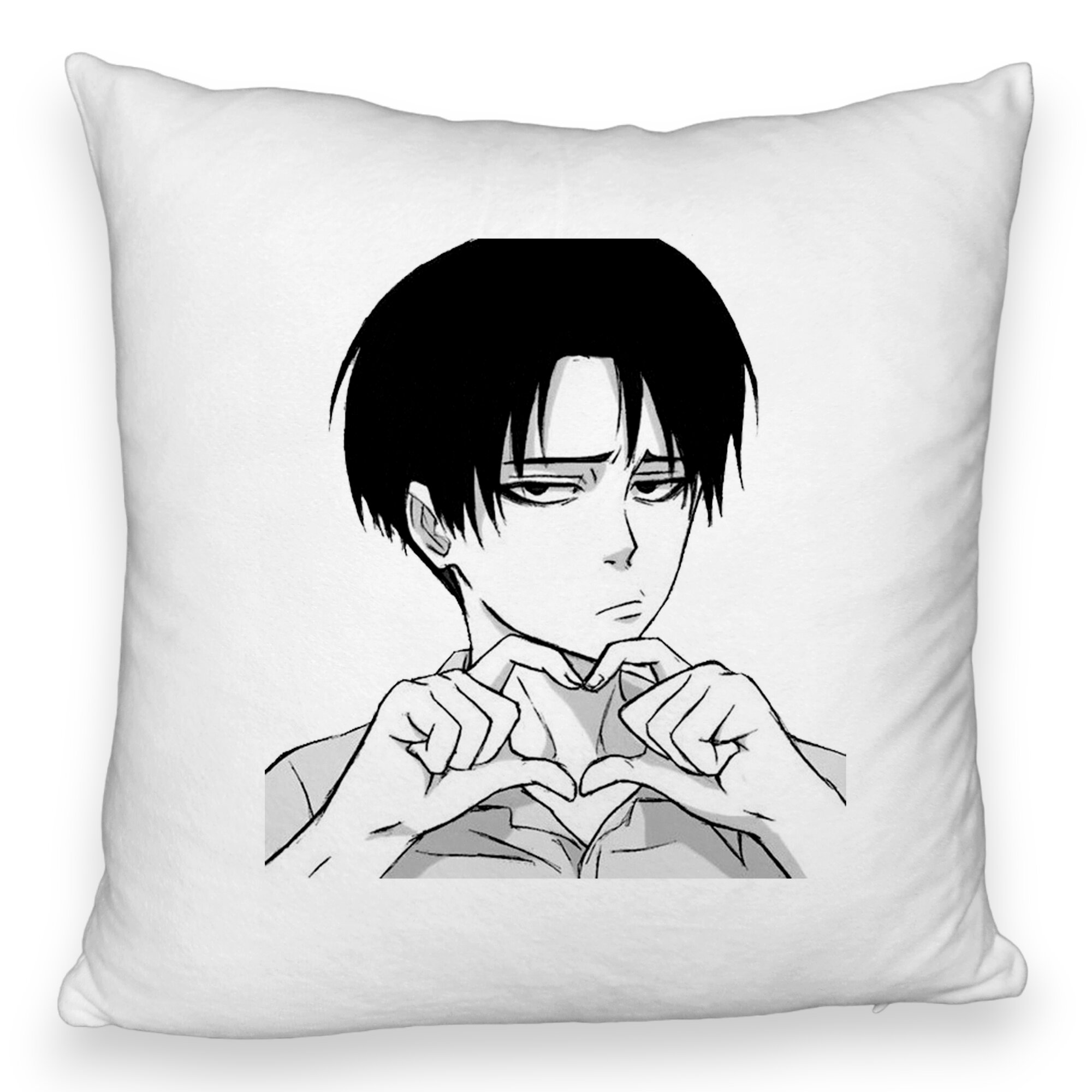 Perna Decorativa Fluffy, Model Love You Levi, 40x40 cm, Alba, Husa Detasabila, Burduf 5 Perna Decorativa Fluffy