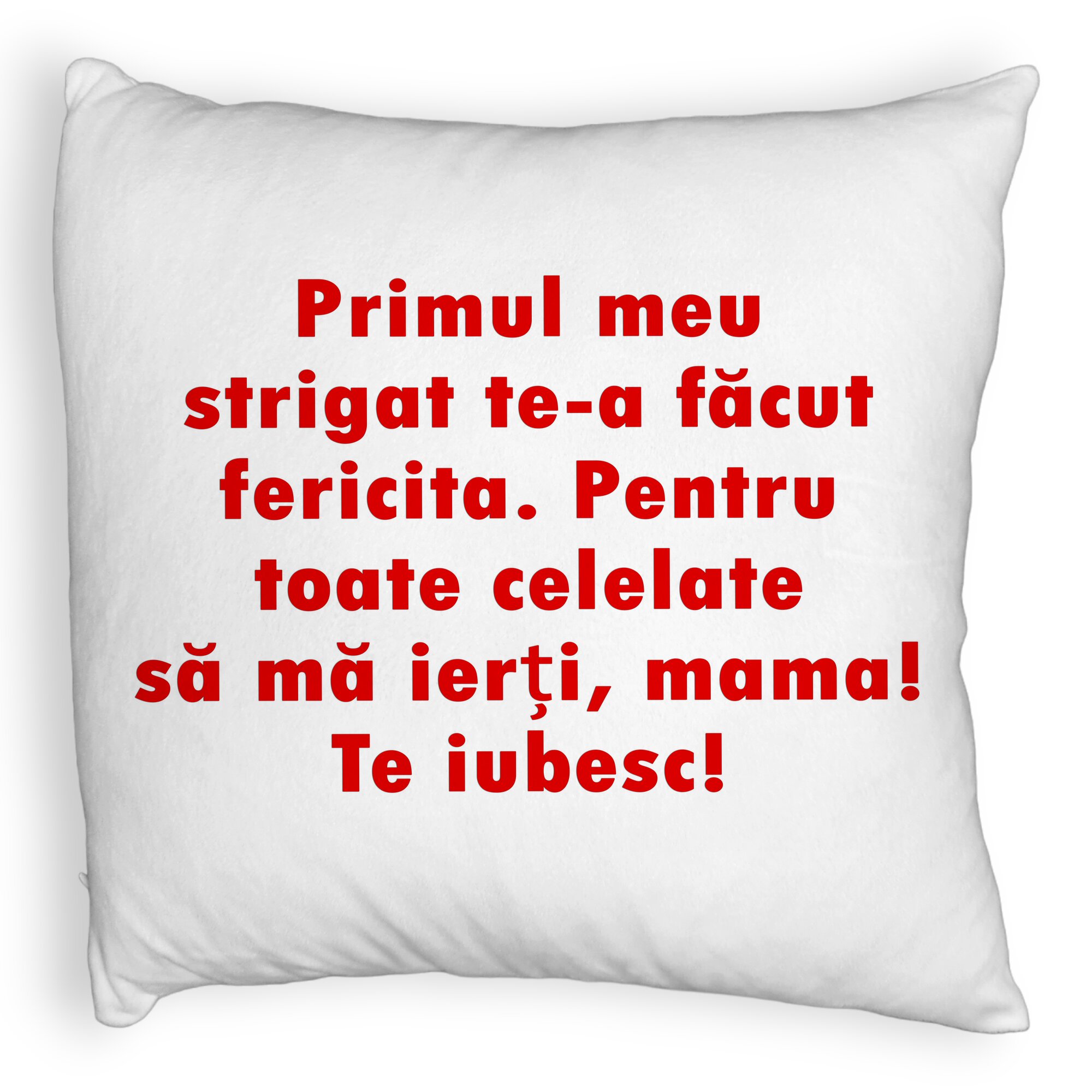 Perna Decorativa Fluffy, Model Mama Te Iubesc 2, 40x40 cm, Alba, Husa Detasabila, Burduf 6 Model Mama Te Iubesc 2