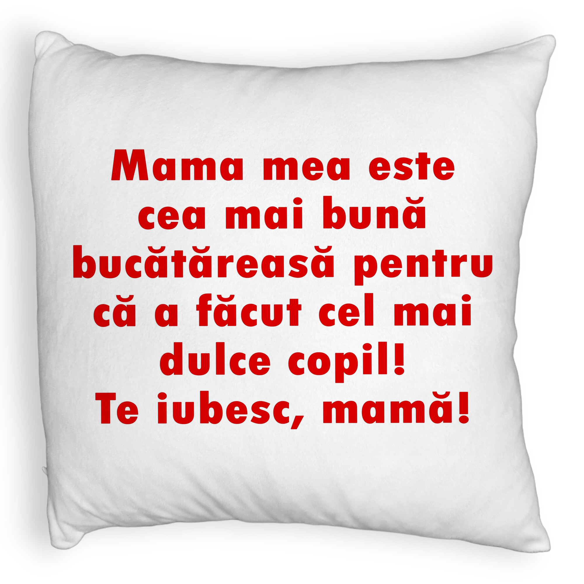 Perna Decorativa Fluffy, Model Model Pentru Mama Te iubesc 6, 40x40 cm, Alba, Husa Detasabila, Burduf 5 Perna Decorativa Fluffy
