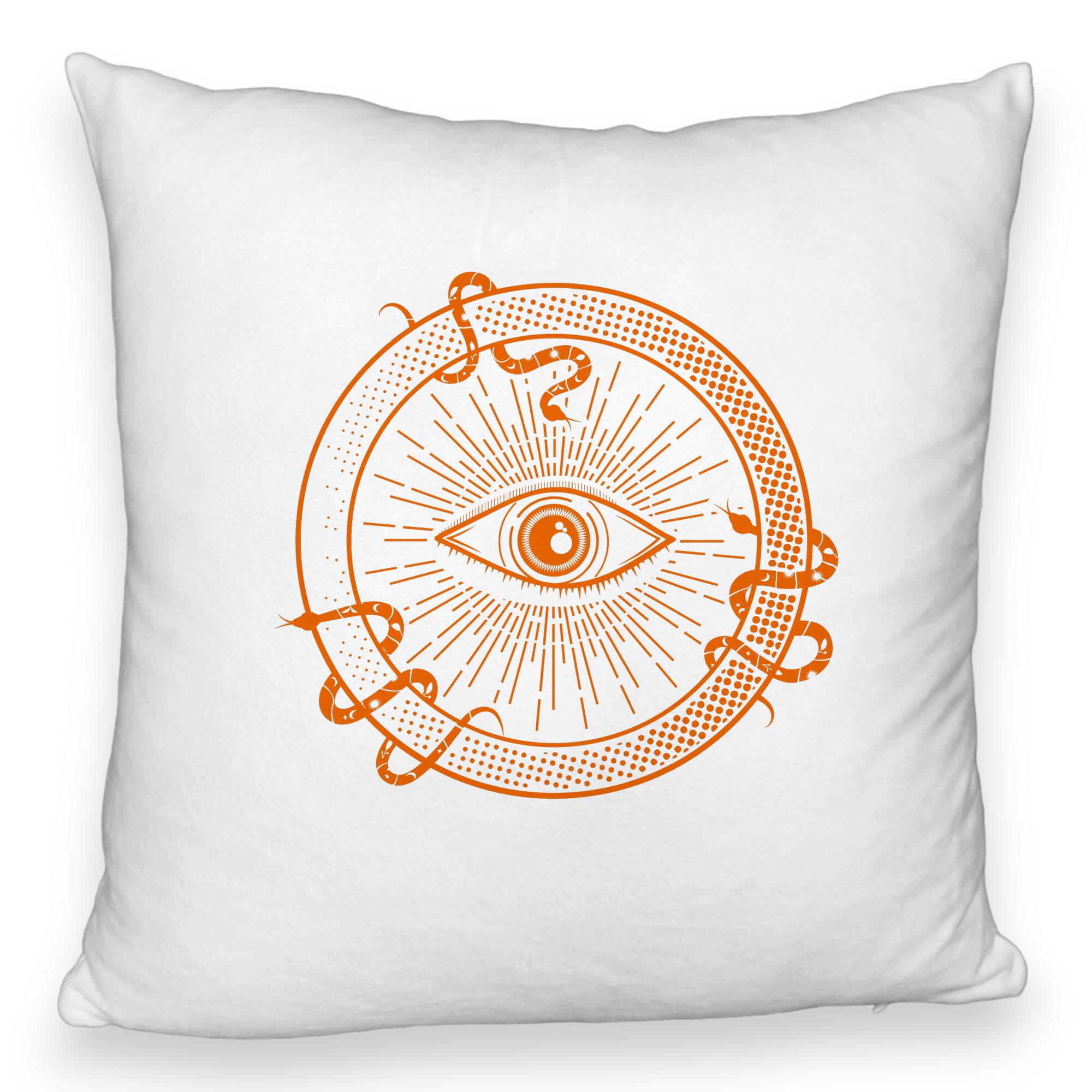 Perna Decorativa Fluffy, Model Mystic Eye, 40x40 cm, Alba, Husa Detasabila, Burduf 6 Model Mystic Eye