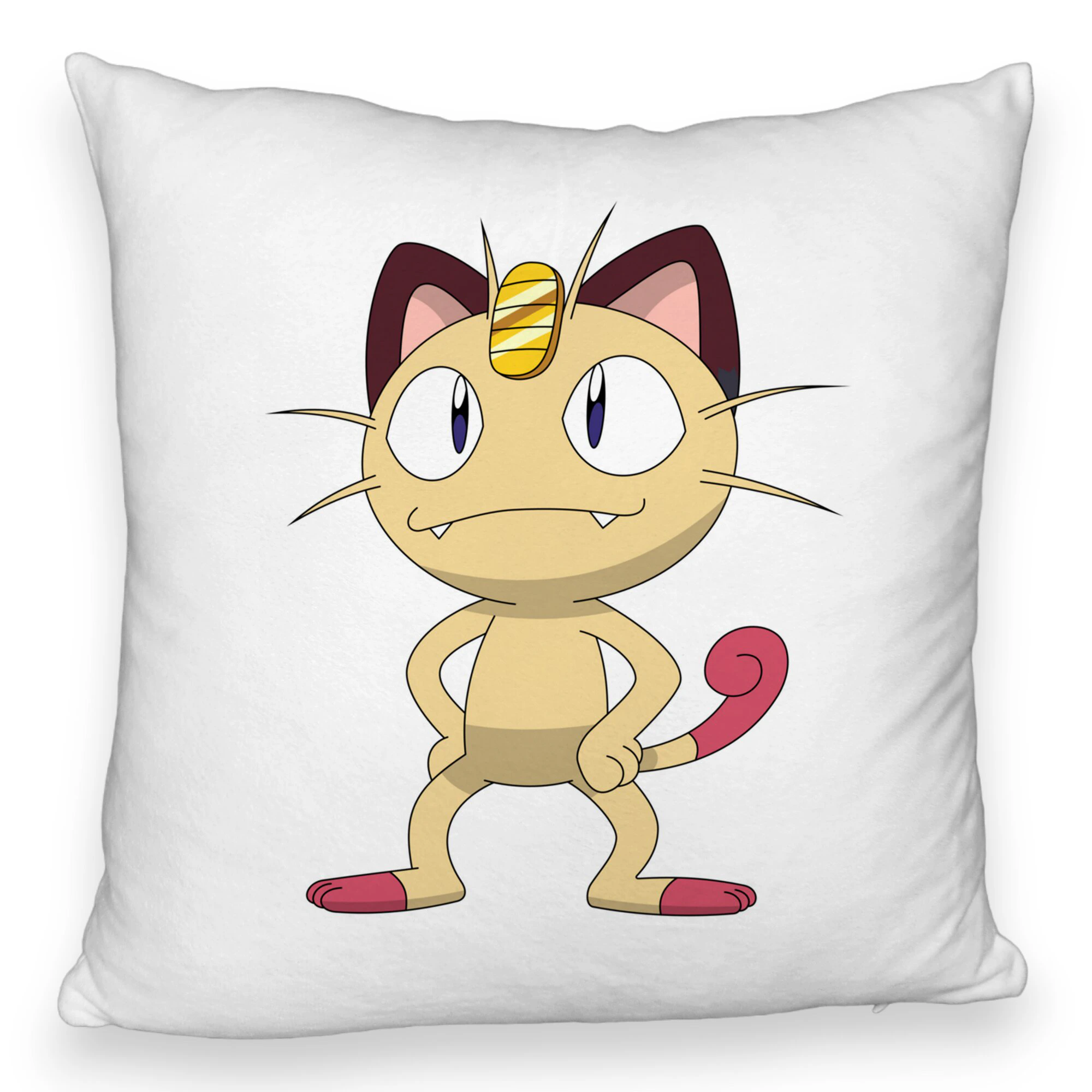 Perna Decorativa Fluffy, Model Pisica Pokemon, 40x40 cm, Alba, Husa Detasabila, Burduf 5 Perna Decorativa Fluffy