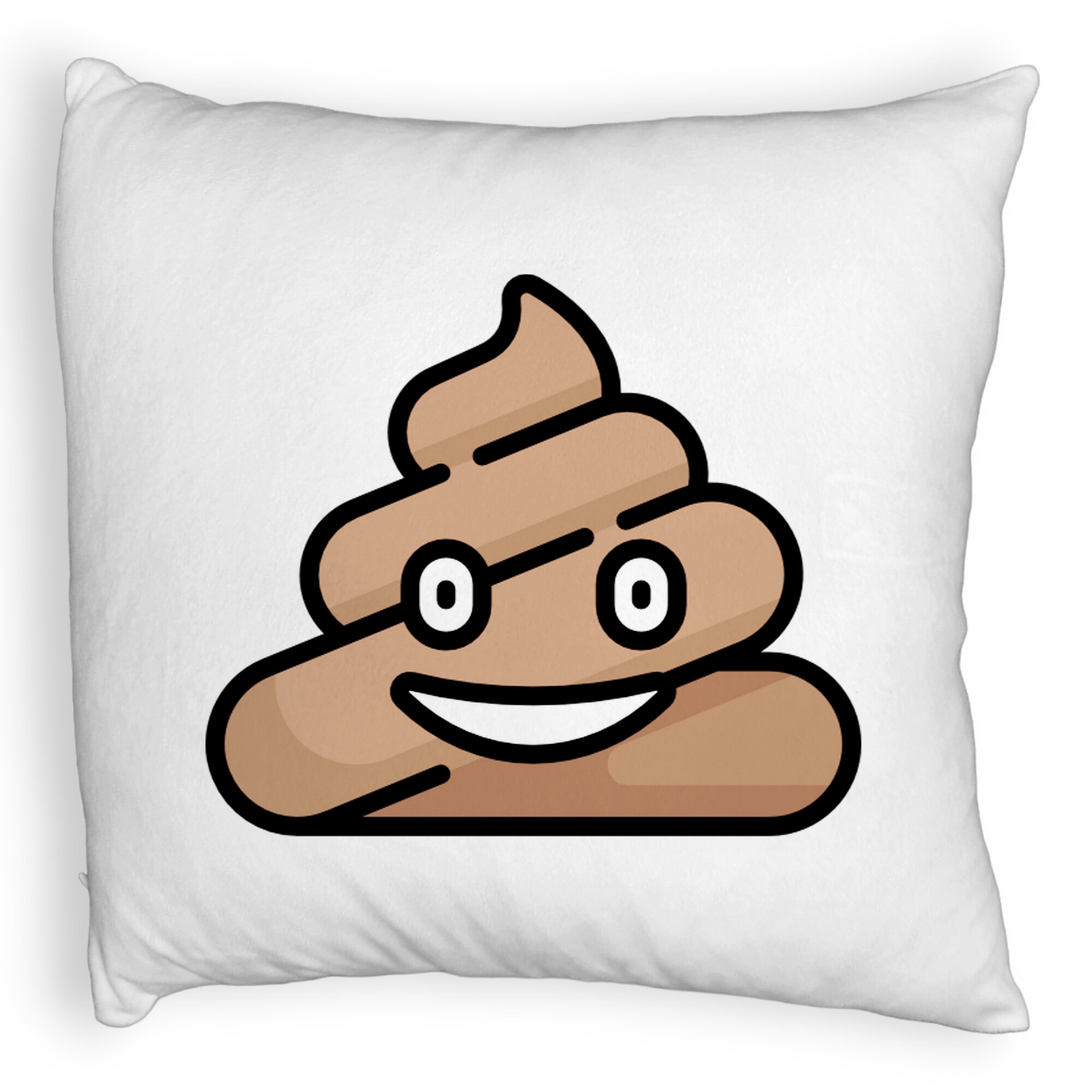 Perna Decorativa Fluffy, Model Poo Emoji, 40x40 cm, Alba, Husa Detasabila, Burduf 6 Model Poo Emoji