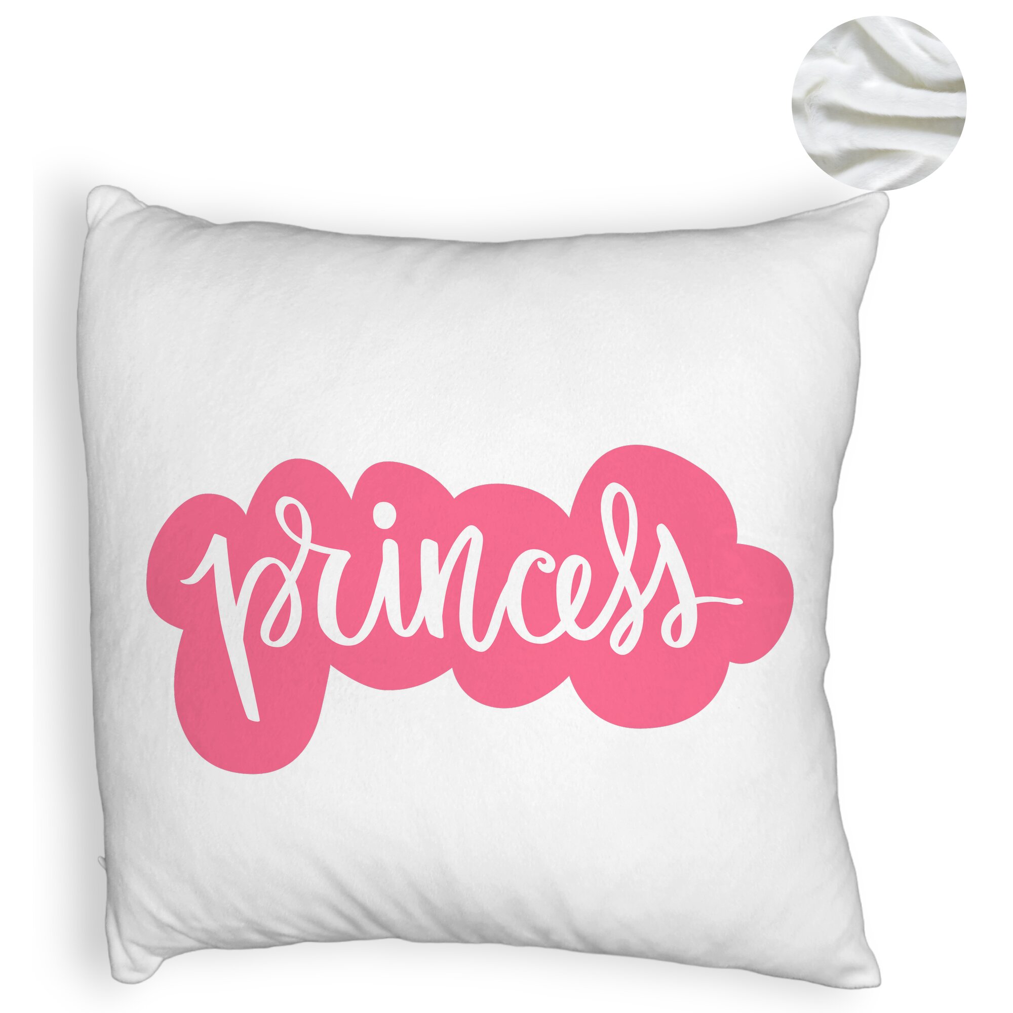 Perna Decorativa Fluffy, Model Princess, 40x40 cm, Alba, Husa Detasabila, Burduf 5 Perna Decorativa Fluffy
