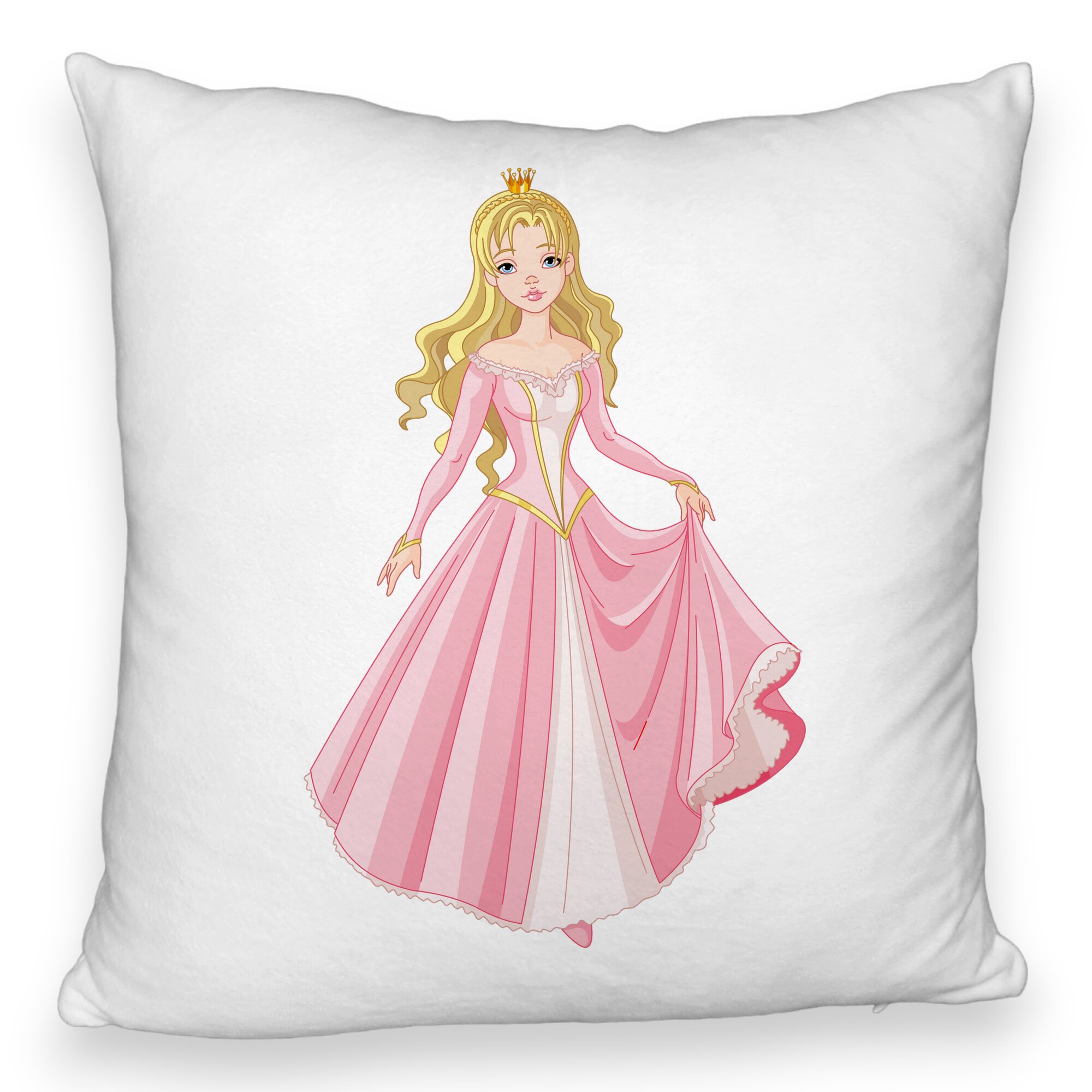 Perna Decorativa Fluffy, Model Printesa de Aur, 40x40 cm, Alba, Husa Detasabila, Burduf 5 Perna Decorativa Fluffy