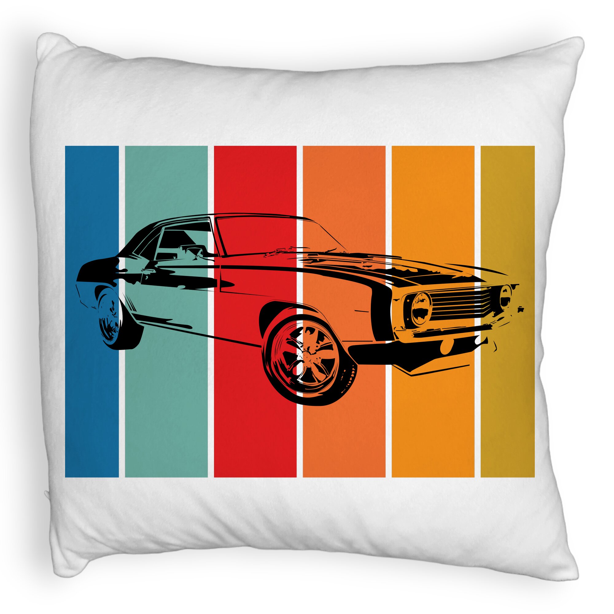 Perna Decorativa Fluffy, Model Retro Car, 40x40 cm, Alba, Husa Detasabila, Burduf 6 Model Retro Car