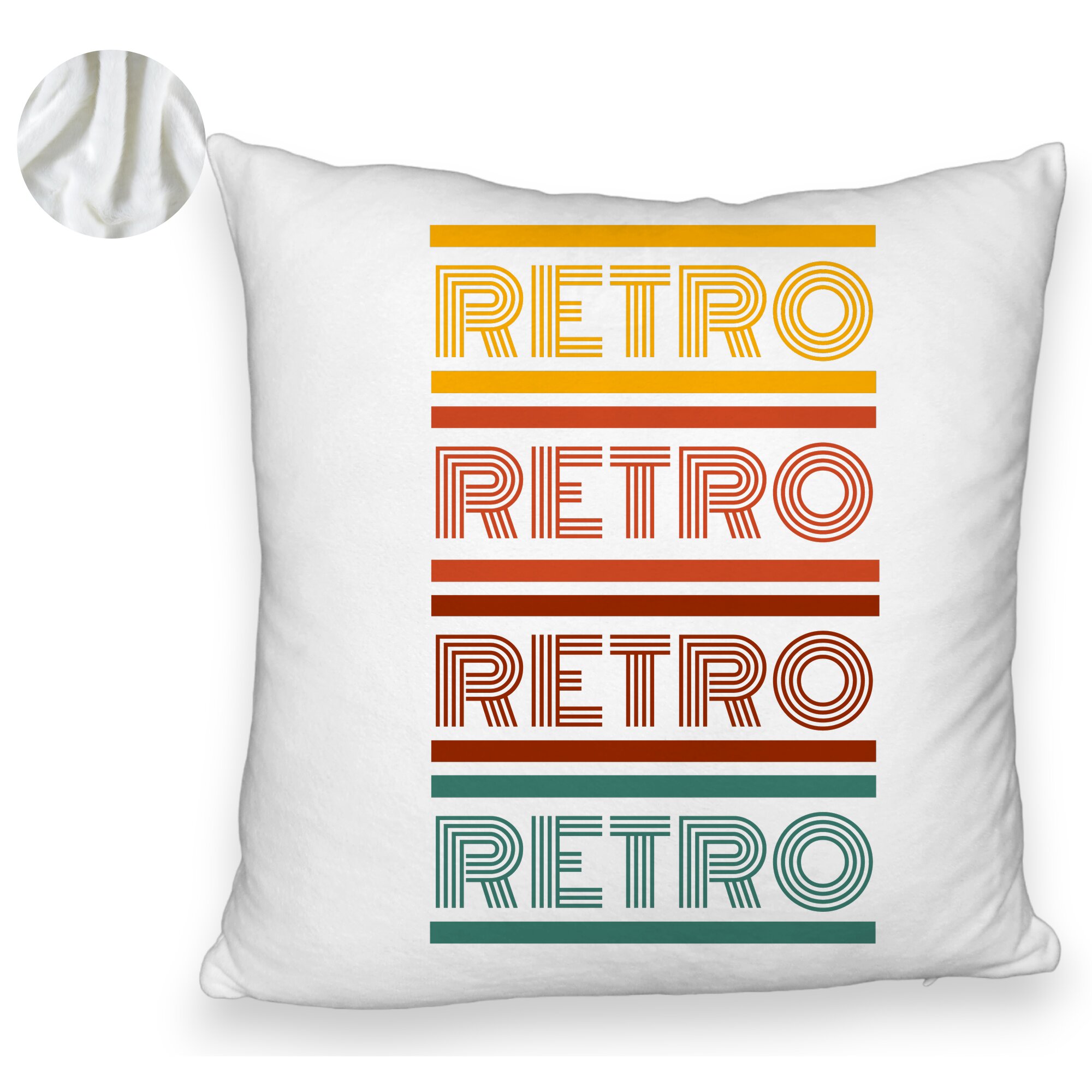 Perna Decorativa Fluffy, Model Retro Colors, 40x40 cm, Alba, Husa Detasabila, Burduf 5 Perna Decorativa Fluffy