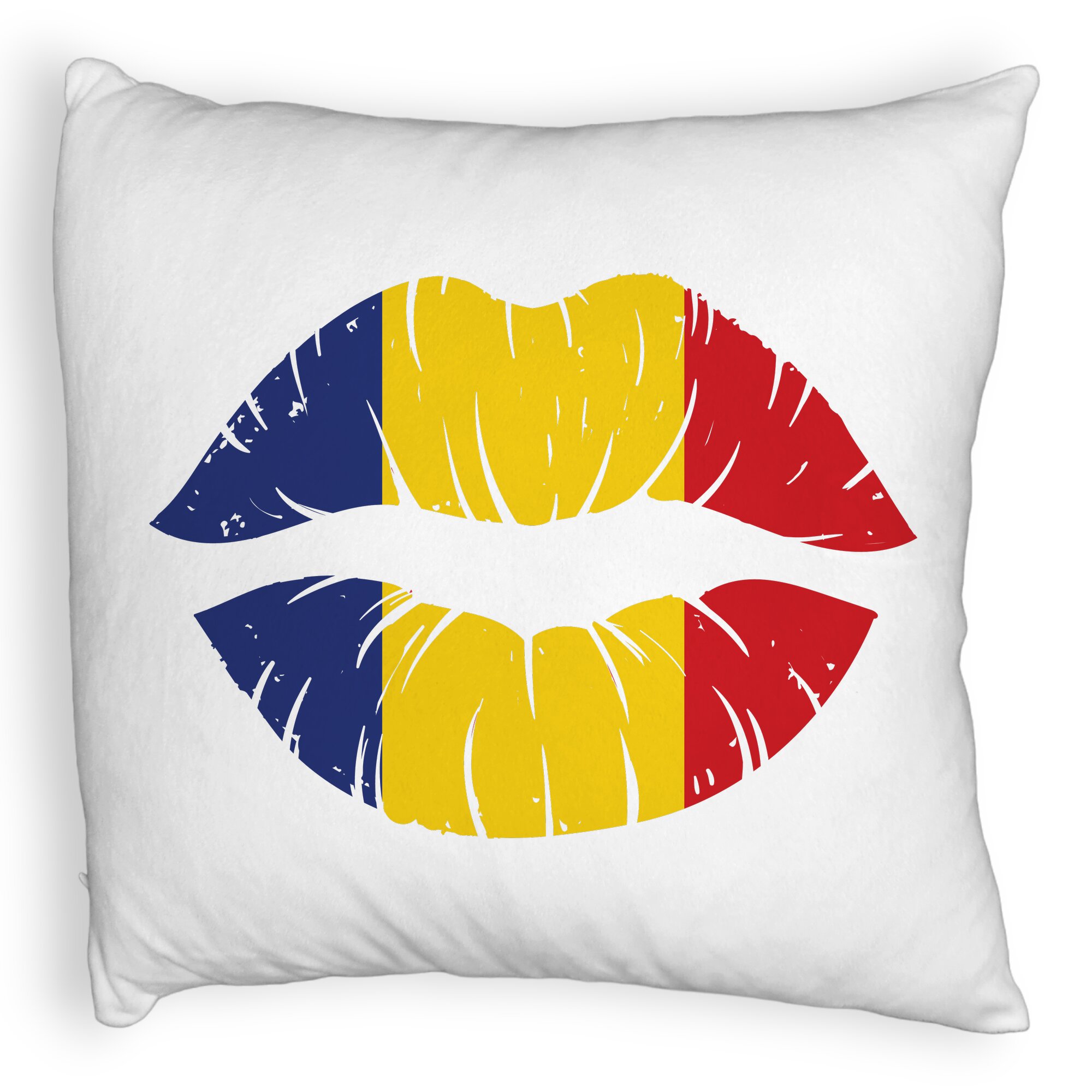 Perna Decorativa Fluffy, Model Romanian Kiss, 40x40 cm, Alba, Husa Detasabila, Burduf 6 Model Romanian Kiss