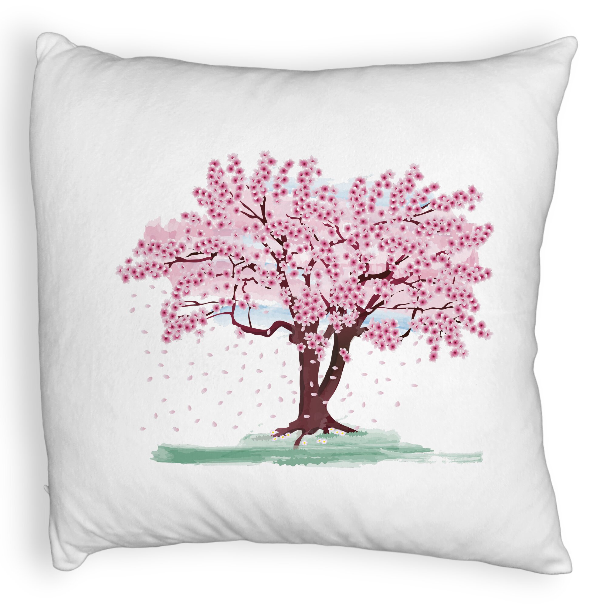 Perna Decorativa Fluffy, Model Rose Tree, 40x40 cm, Alba, Husa Detasabila, Burduf 6 Model Rose Tree