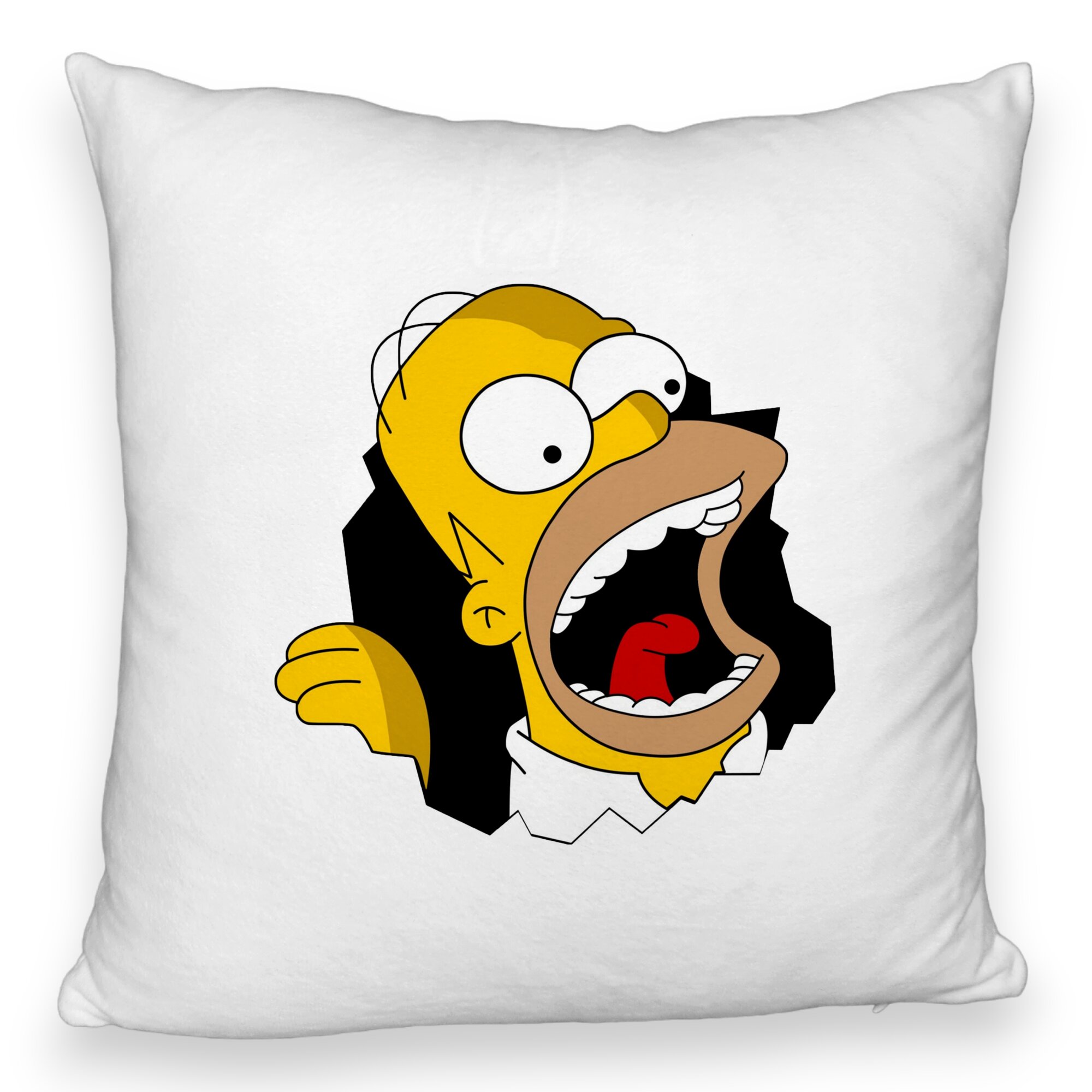 Perna Decorativa Fluffy, Model Simpsons Homer 2, 40x40 cm, Alba, Husa Detasabila, Burduf 5 Perna Decorativa Fluffy
