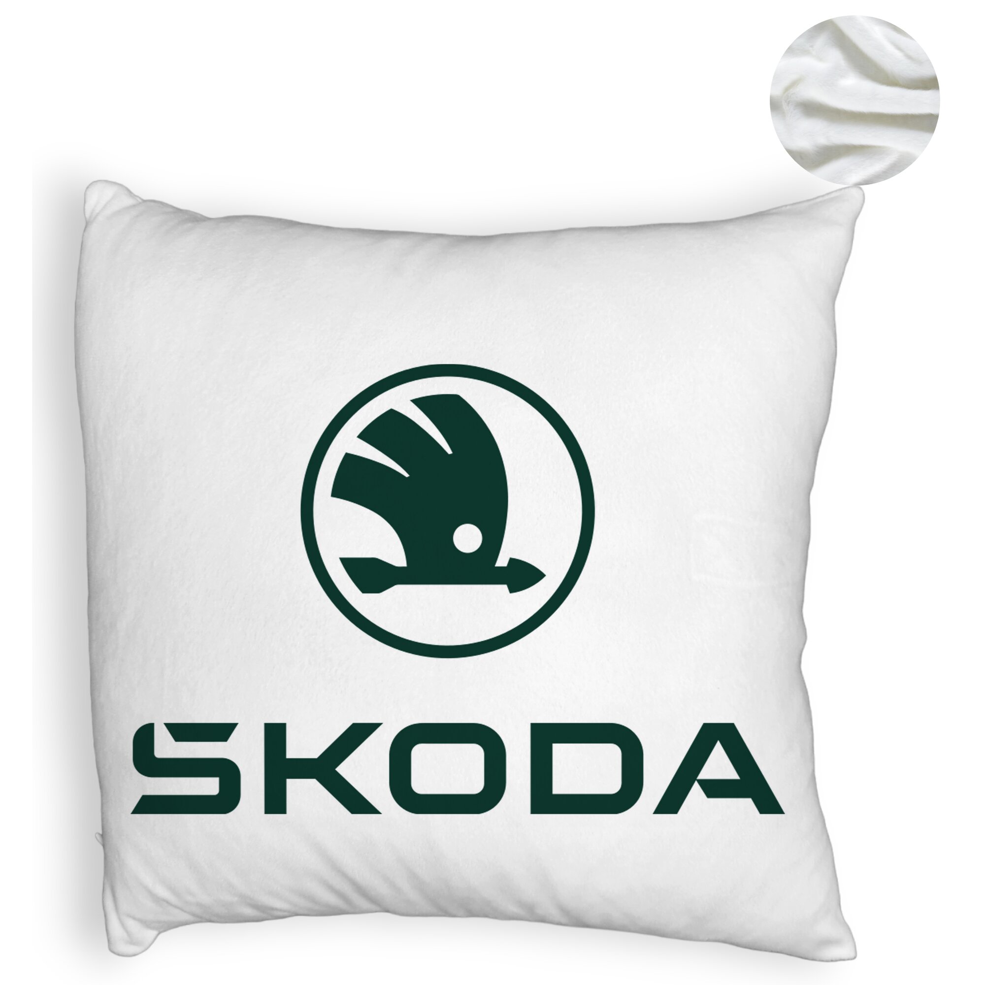 Perna Decorativa Fluffy, Model Skoda, 40x40 cm, Alba, Husa Detasabila, Burduf 6 Model Skoda