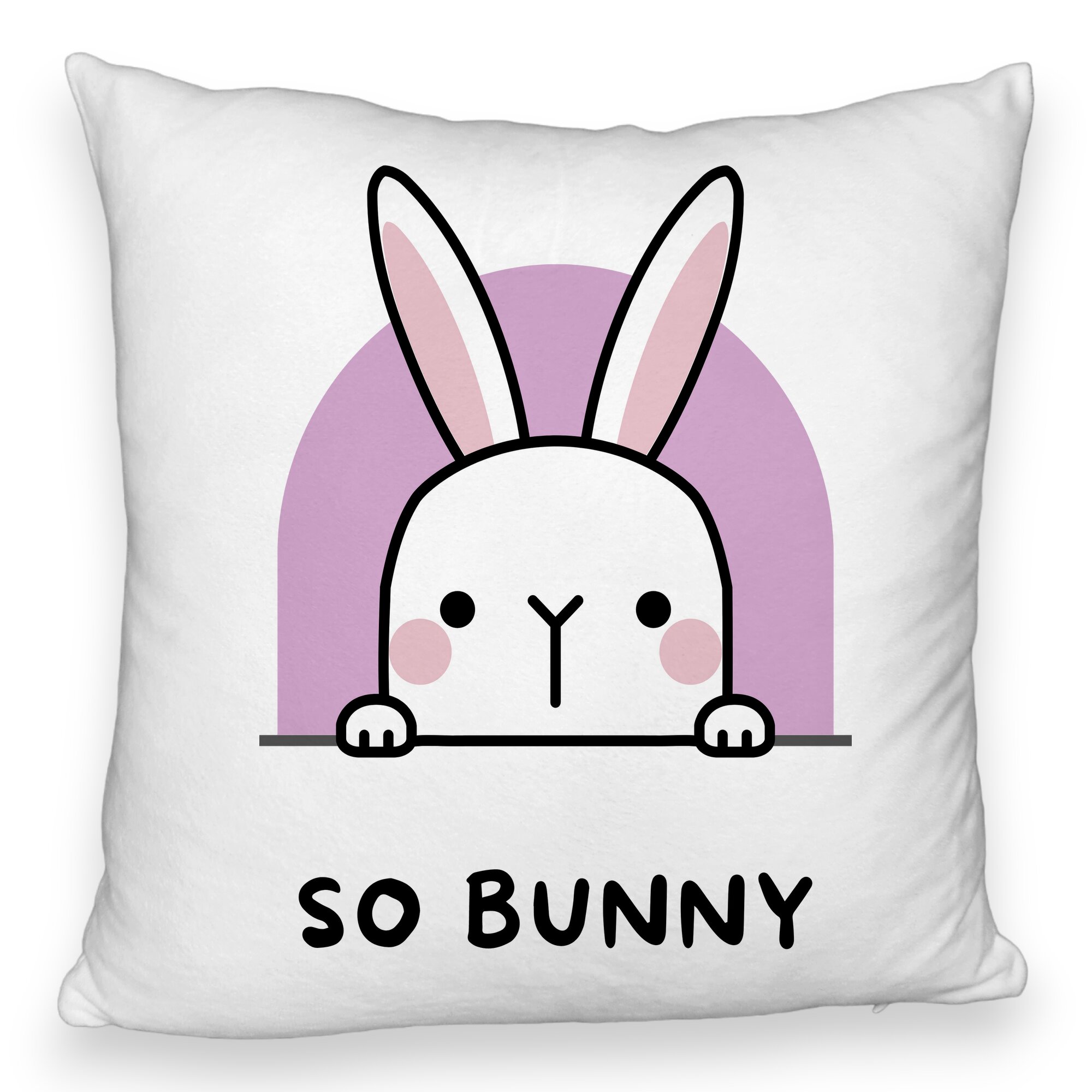 Perna Decorativa Fluffy, Model So Bunny, 40x40 cm, Alba, Husa Detasabila, Burduf 5 Perna Decorativa Fluffy