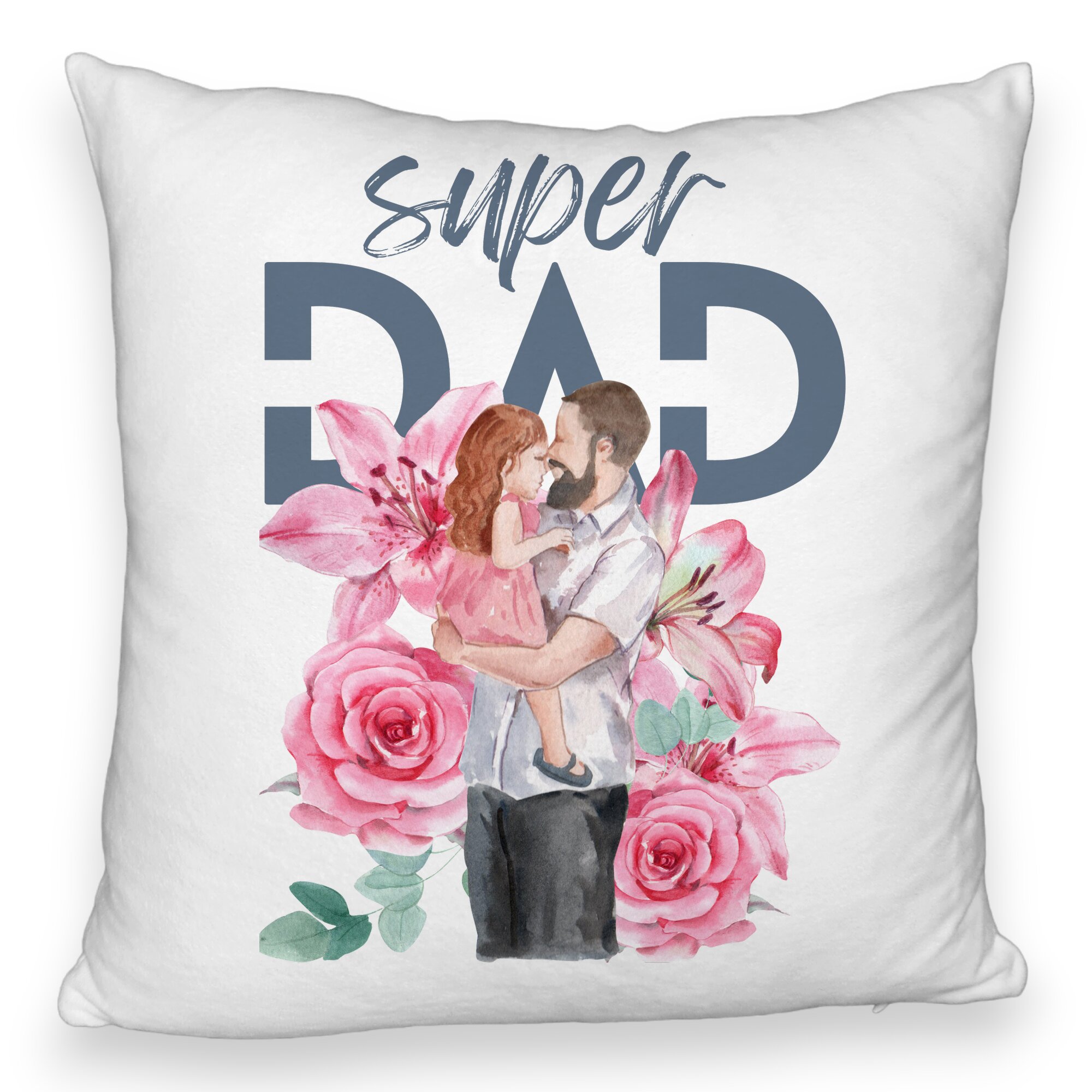 Perna Decorativa Fluffy, Model Super DAD Fetite, 40x40 cm, Alba, Husa Detasabila, Burduf 6 Model Super DAD Fetite