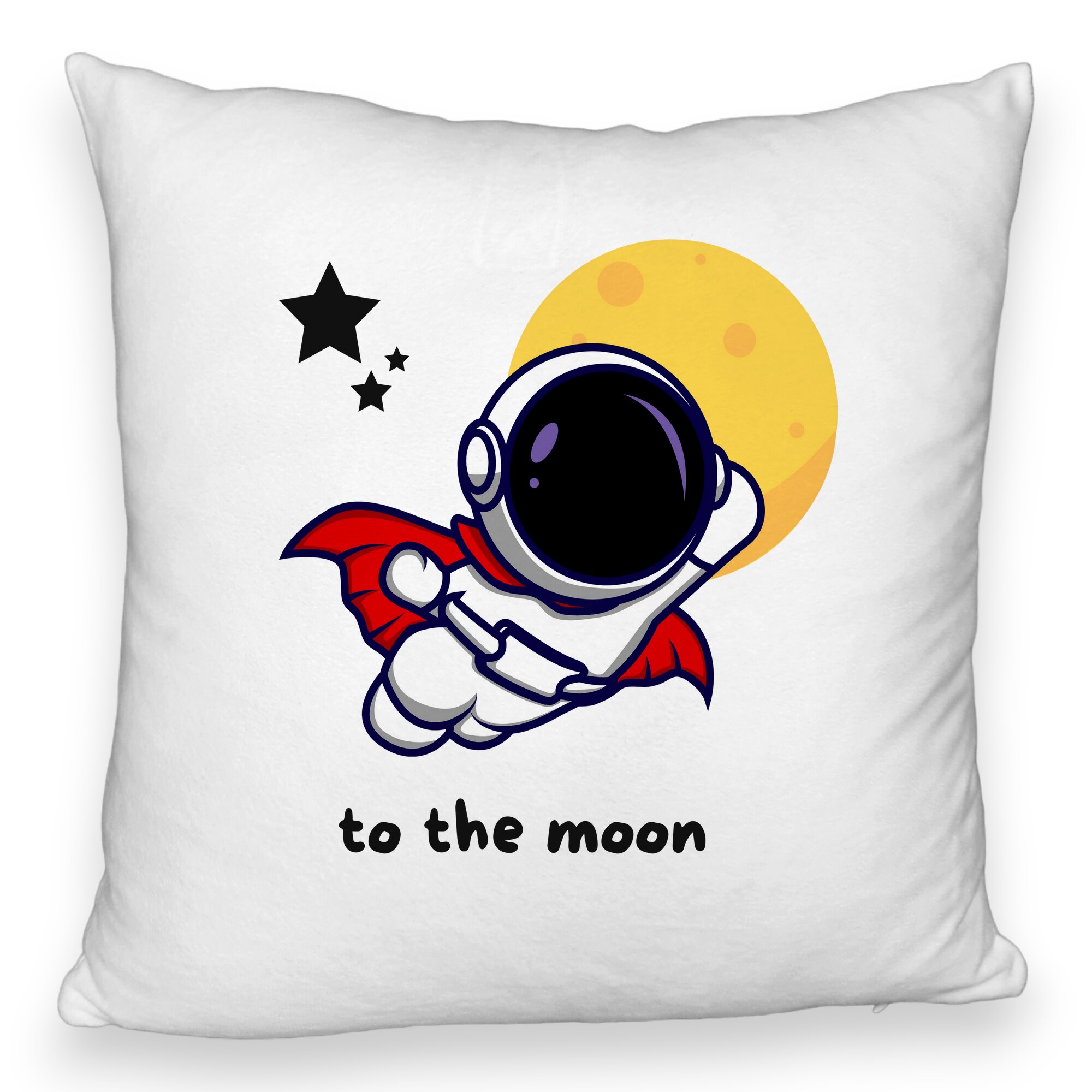 Perna Decorativa Fluffy, Model To the Moon, 40x40 cm, Alba, Husa Detasabila, Burduf 5 Perna Decorativa Fluffy