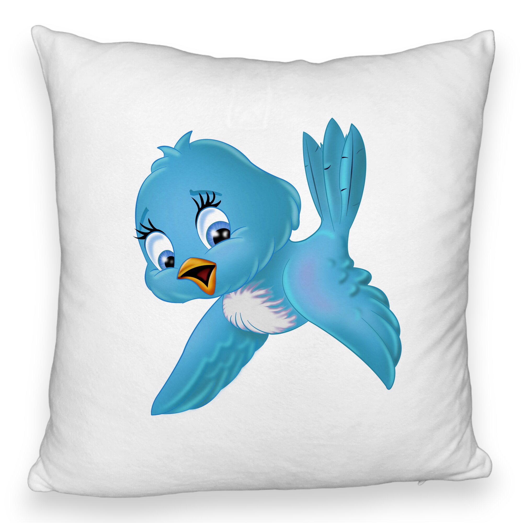 Perna Decorativa Fluffy, Model TweetTweet, 40x40 cm, Alba, Husa Detasabila, Burduf 5 Perna Decorativa Fluffy