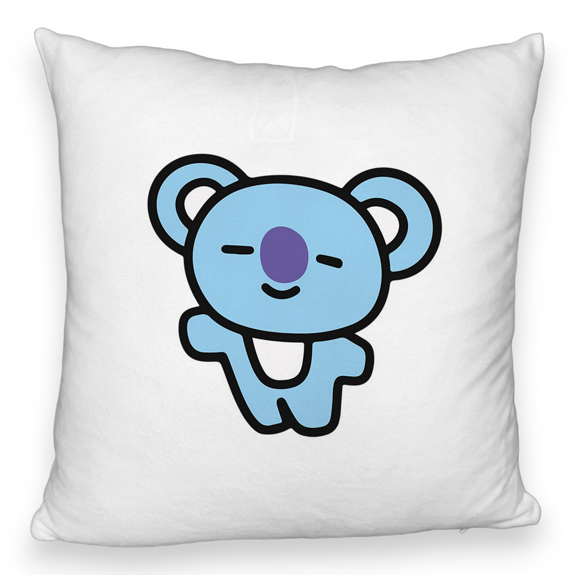 Perna Decorativa Fluffy, Model Ursulet Koala, 40x40 cm, Alba, Husa Detasabila, Burduf 6 Model Ursulet Koala