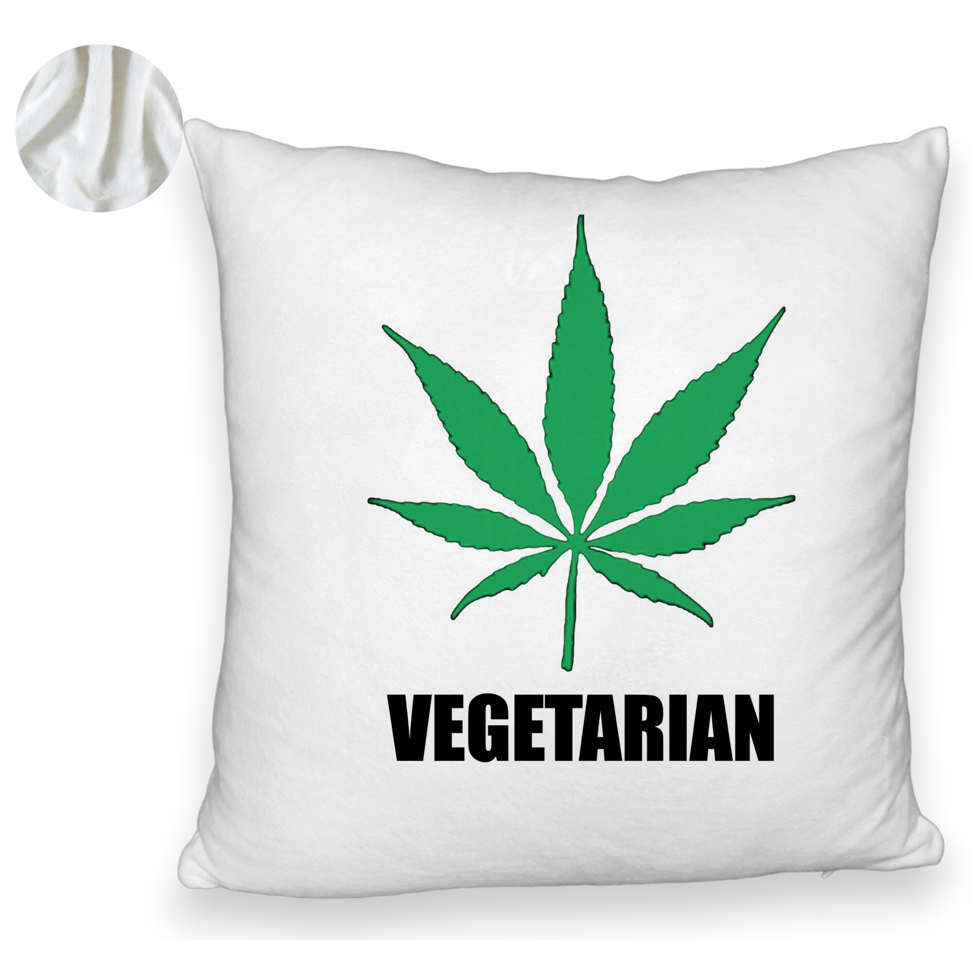 Perna Decorativa Fluffy, Model Vegetarian, 40x40 cm, Alba, Husa Detasabila, Burduf 6 Model Vegetarian