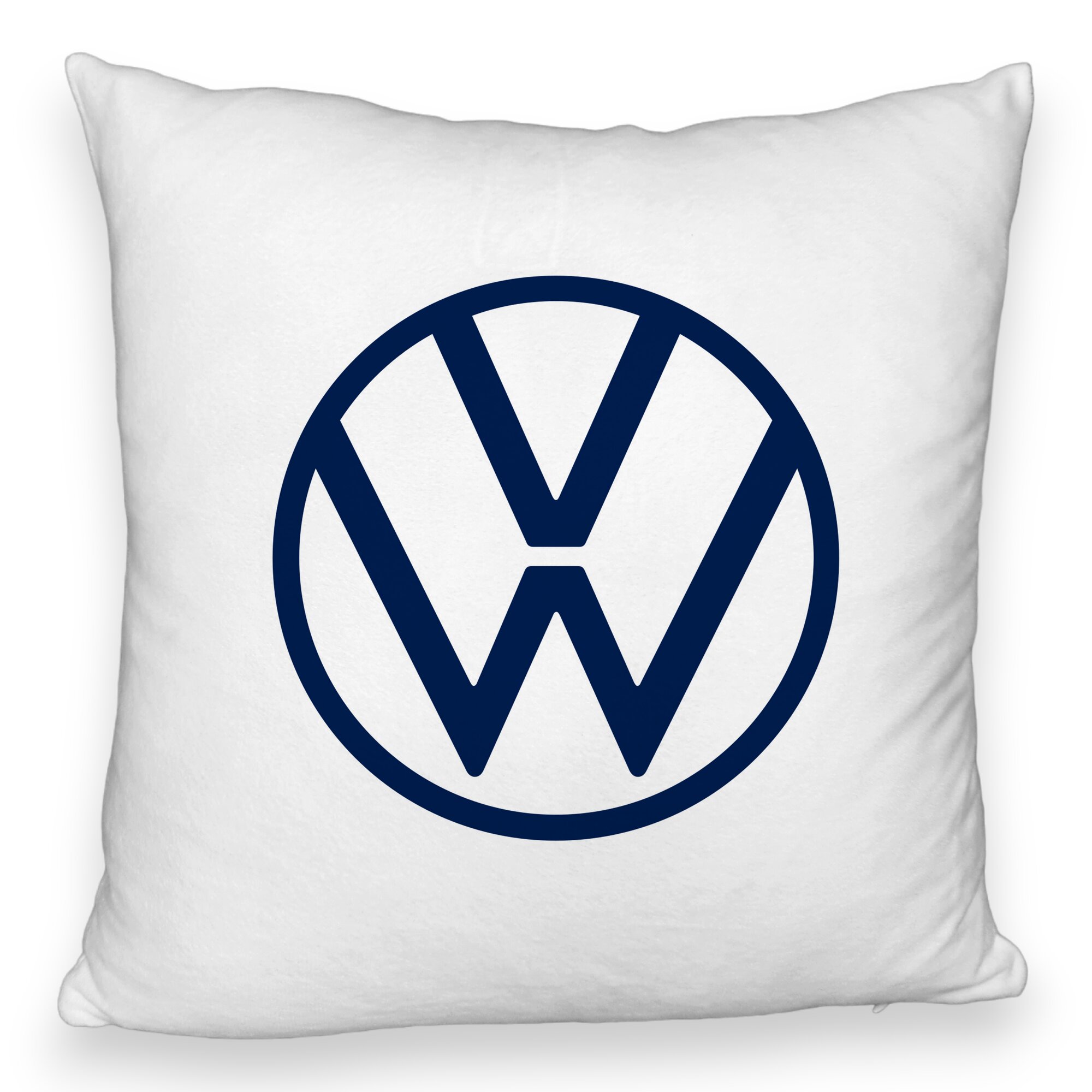 Perna Decorativa Fluffy, Model Volkswagen, 40x40 cm, Alba, Husa Detasabila, Burduf 5 Perna Decorativa Fluffy